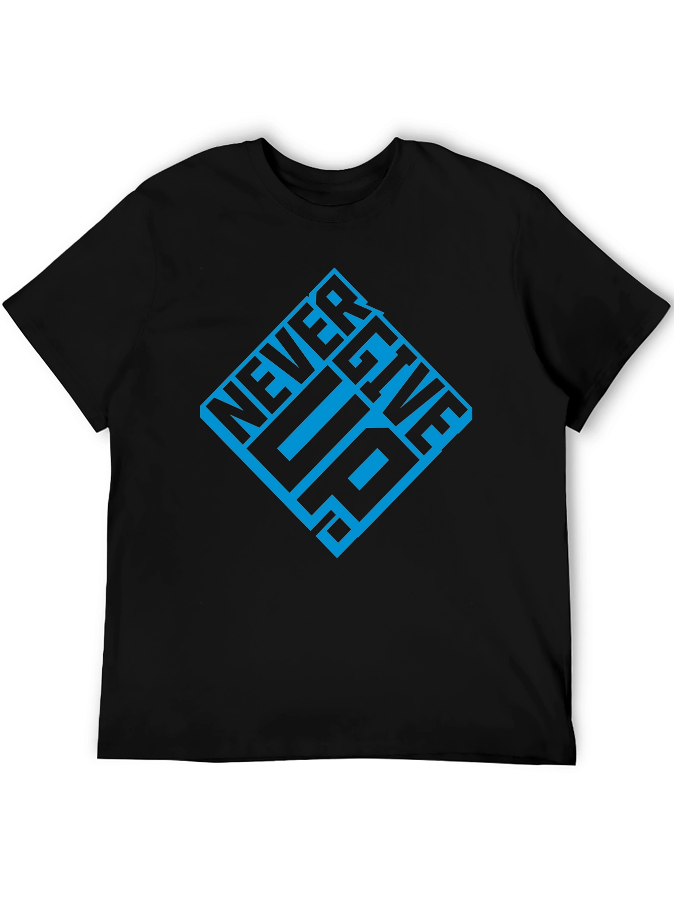 Never Give Up Graphic T-Shirt - Black