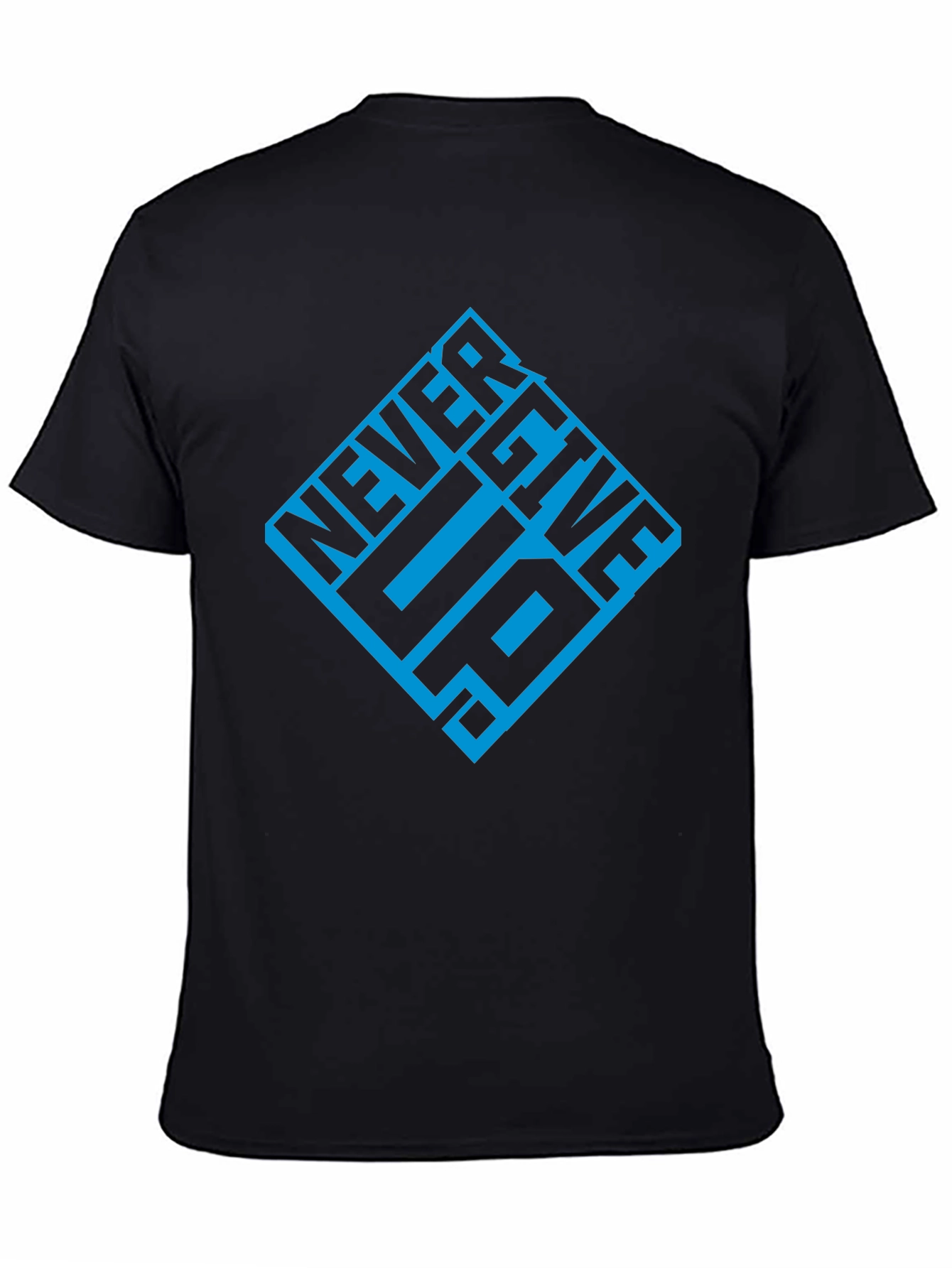 Never Give Up Graphic T-Shirt - Black
