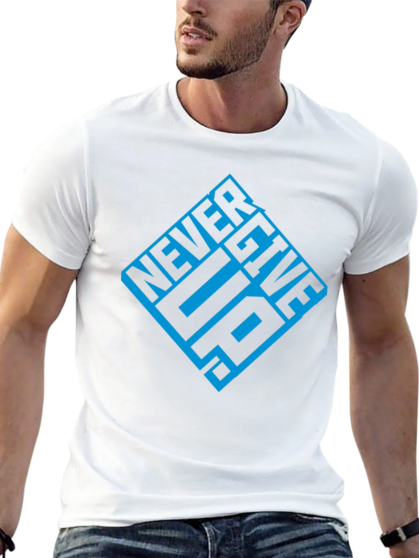 Never Give Up Graphic T-Shirt - Black