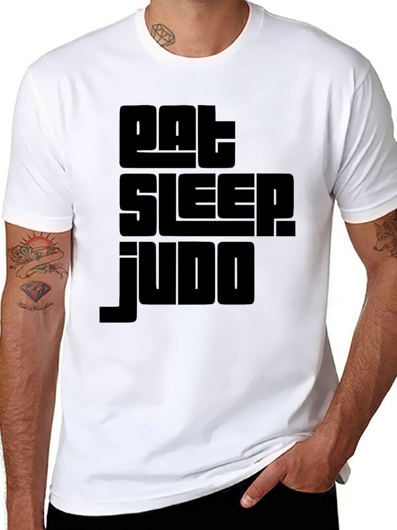 Eat Sleep Judo Black Graphic T-Shirt
