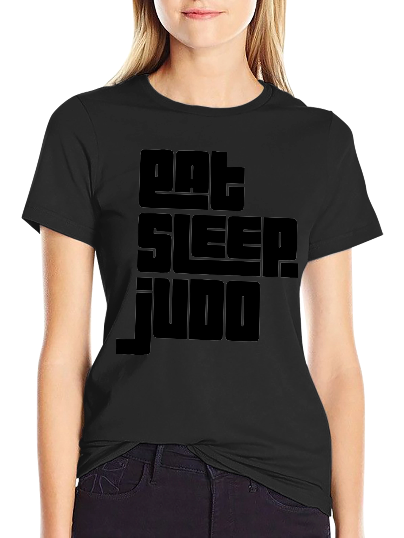Eat Sleep Judo Black Graphic T-Shirt
