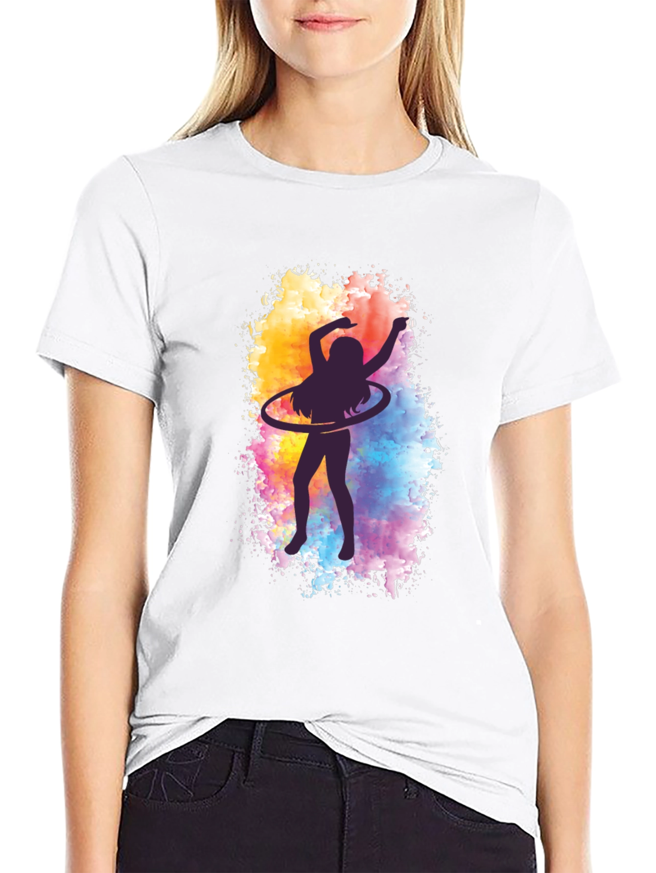 Hula Hoop Girl Graphic T-Shirt
