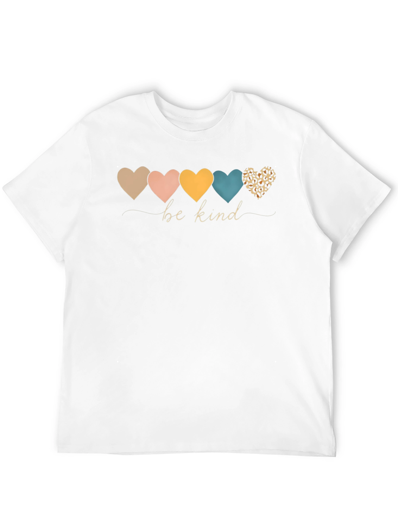 Be Kind Heart Print Black Crew Neck T-Shirt