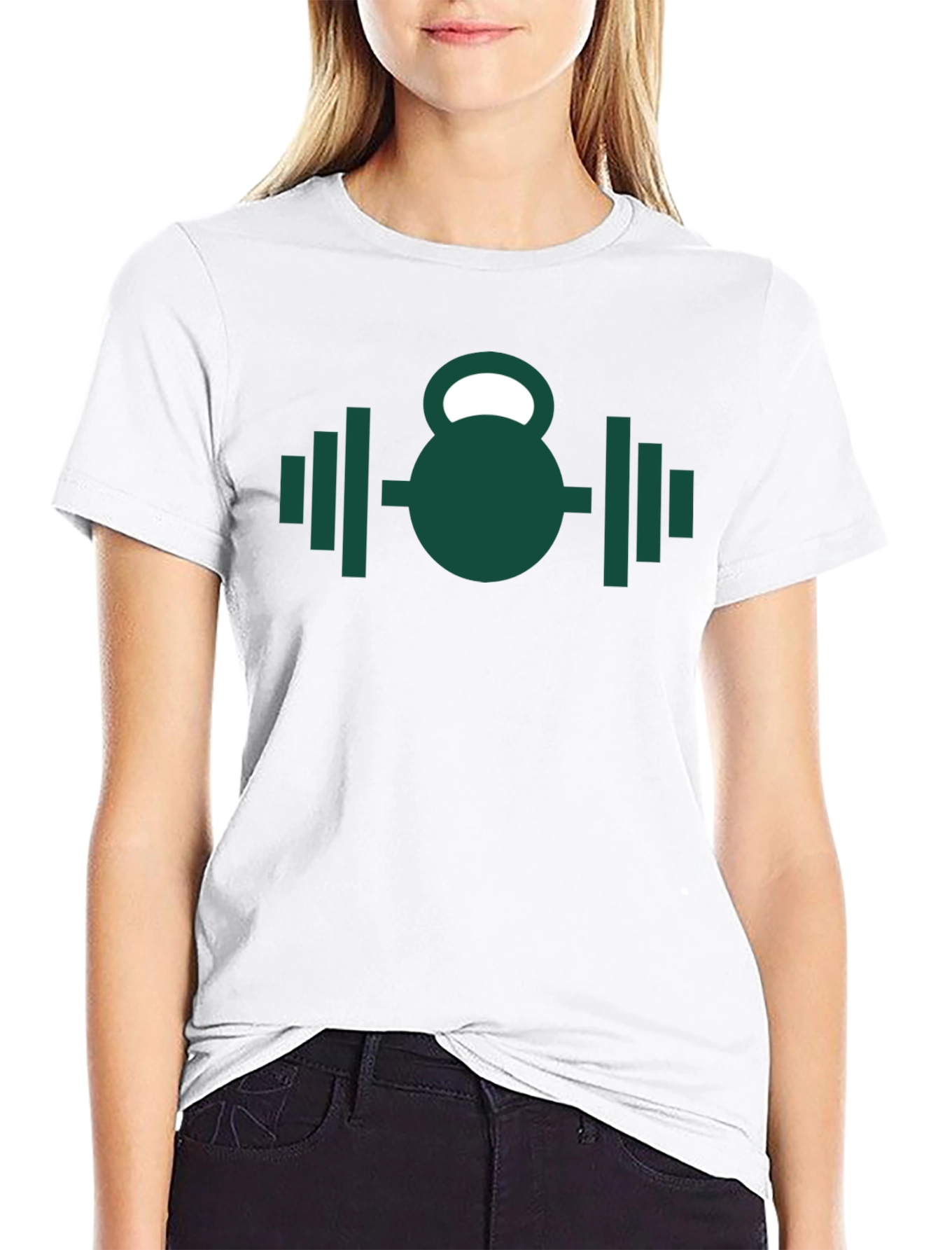 Fitness Kettlebell & Barbell Graphic T-Shirt