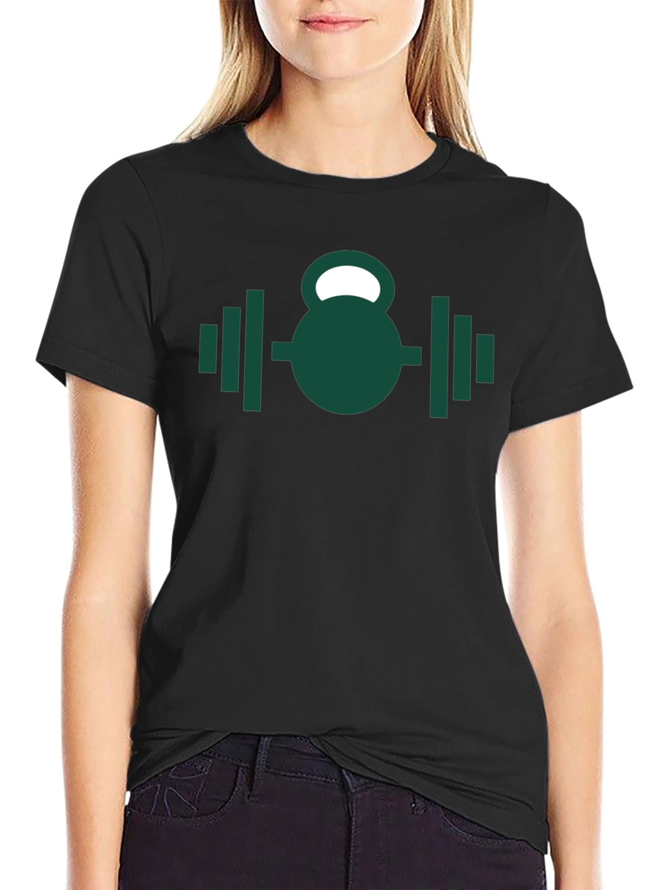 Fitness Kettlebell & Barbell Graphic T-Shirt