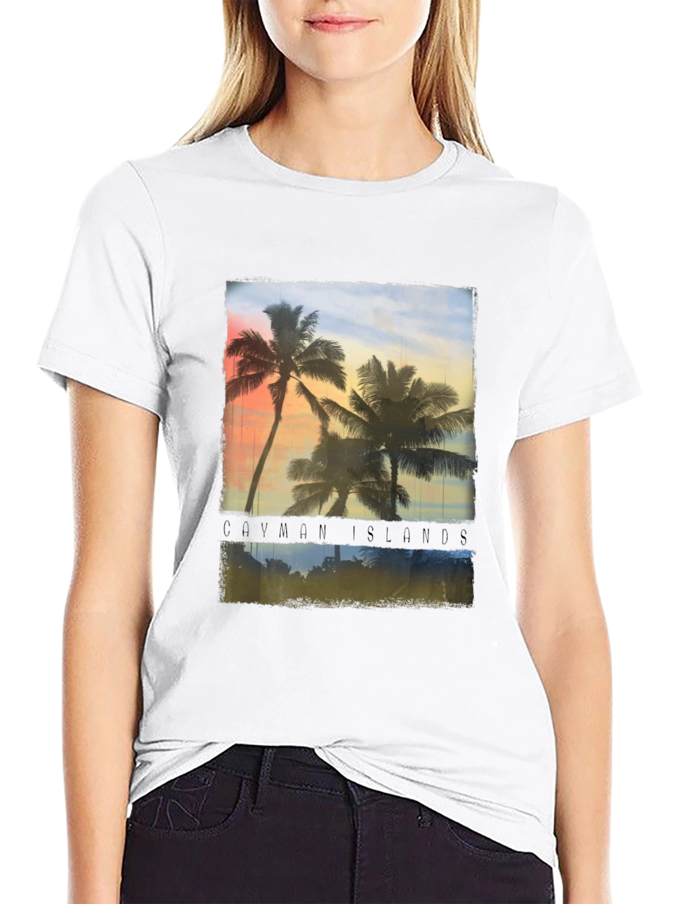 Cayman Islands Palm Tree Graphic T-Shirt