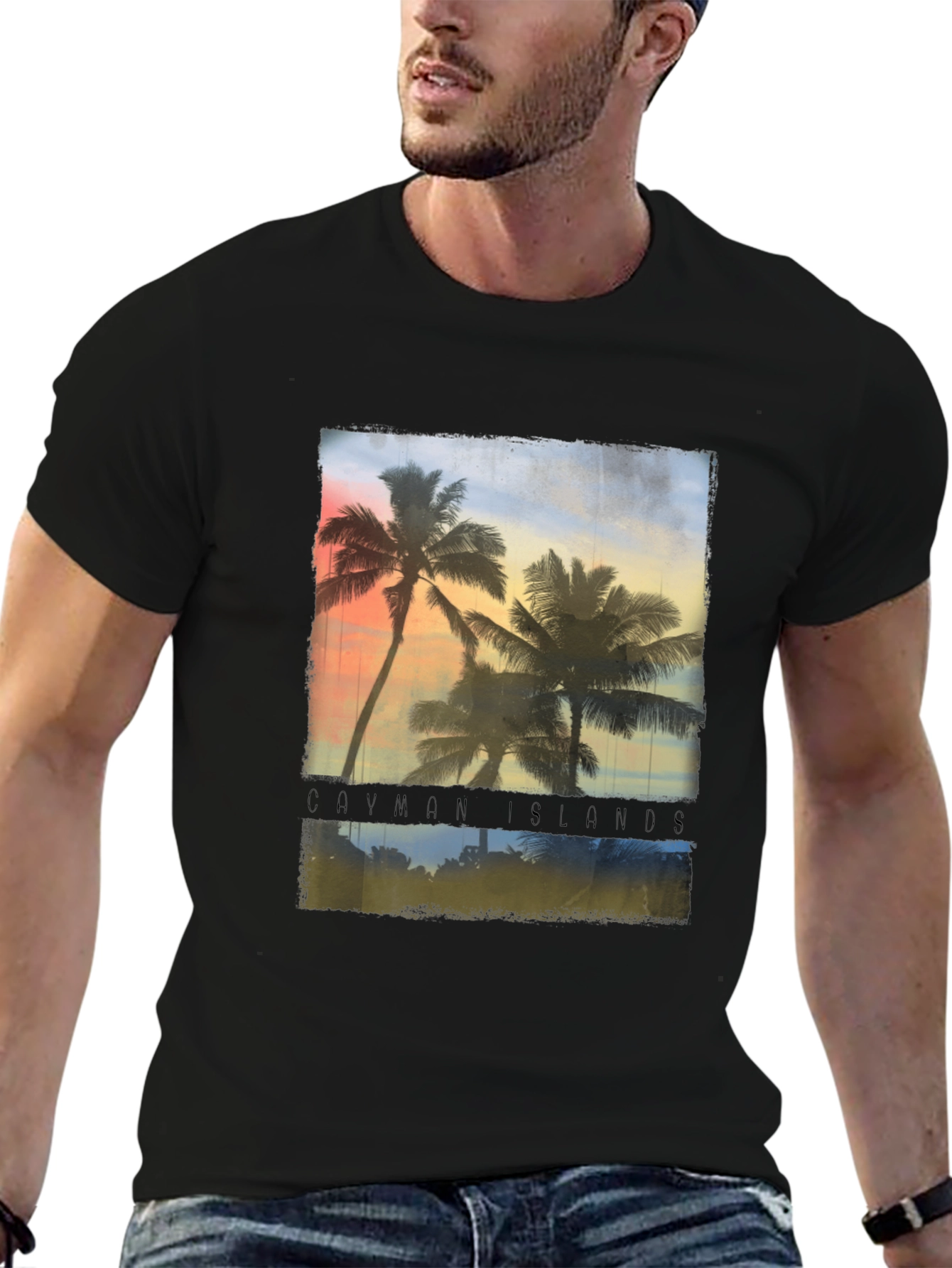 Cayman Islands Palm Tree Graphic T-Shirt
