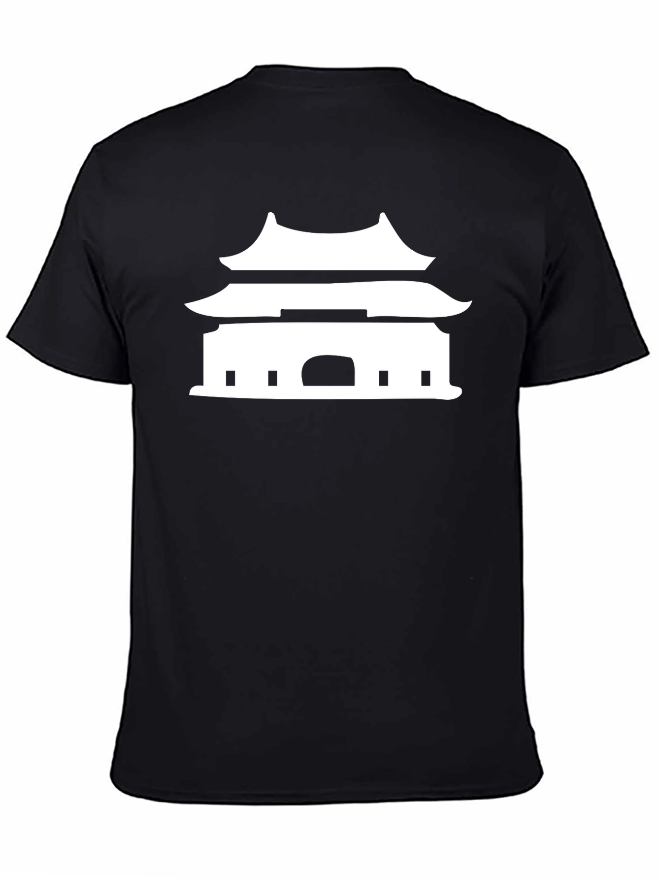 Temple Graphic Tee - Black Cotton Blend