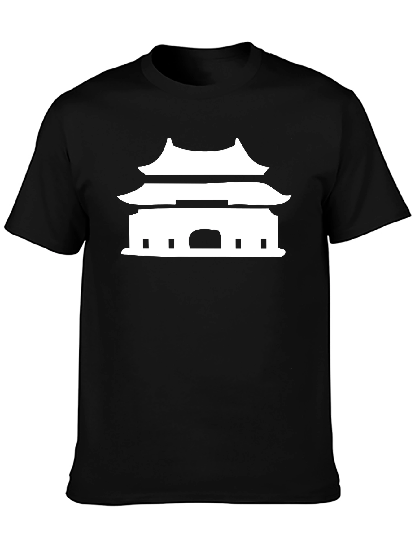 Temple Graphic Tee - Black Cotton Blend
