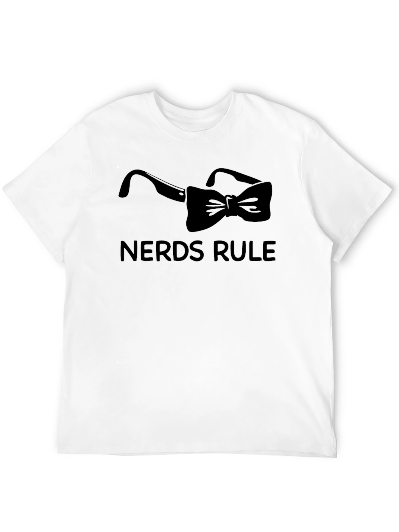 Nerds Rule T-Shirt with Glasses & Bow Tie Graphic