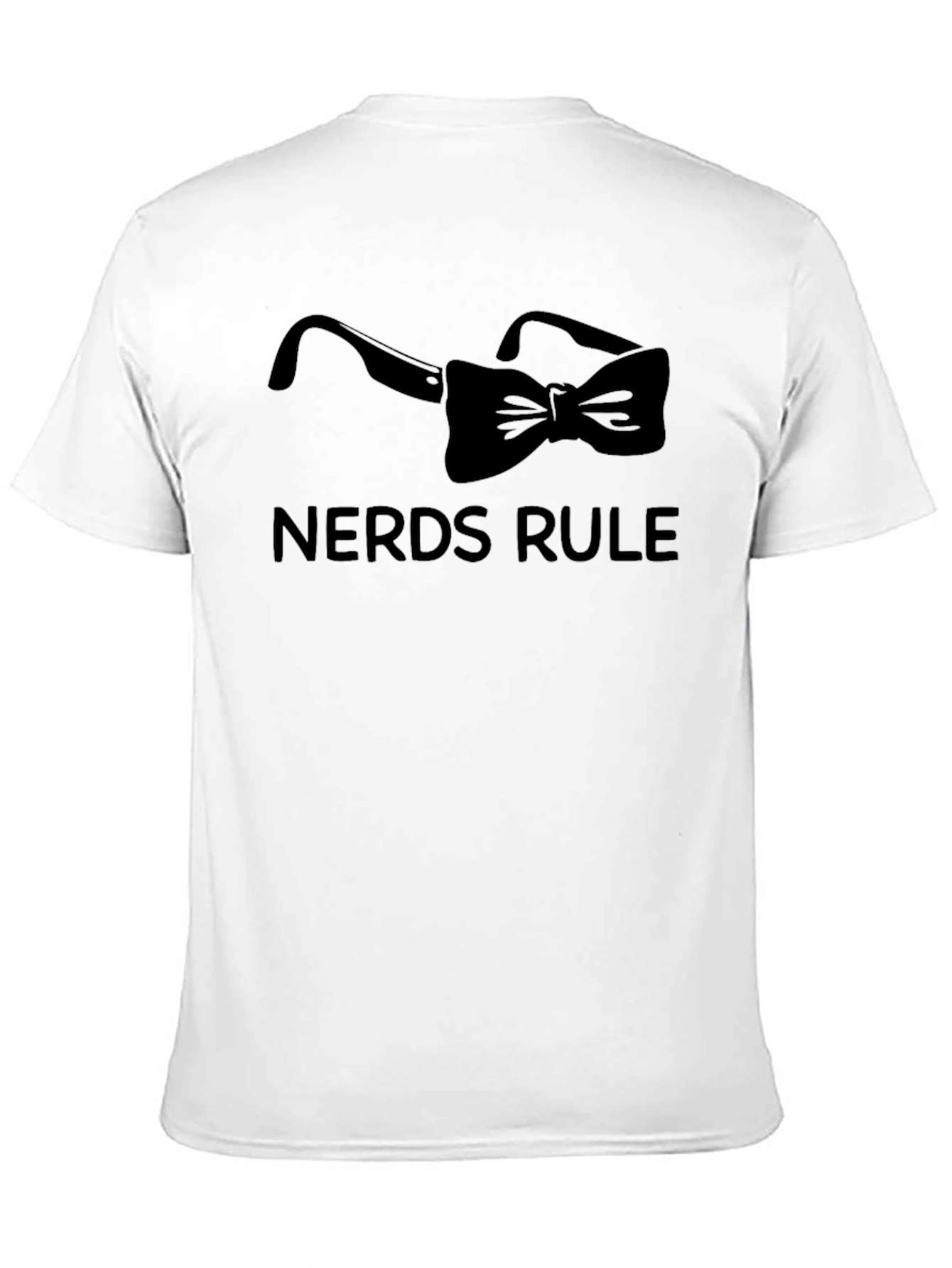 Nerds Rule T-Shirt with Glasses & Bow Tie Graphic