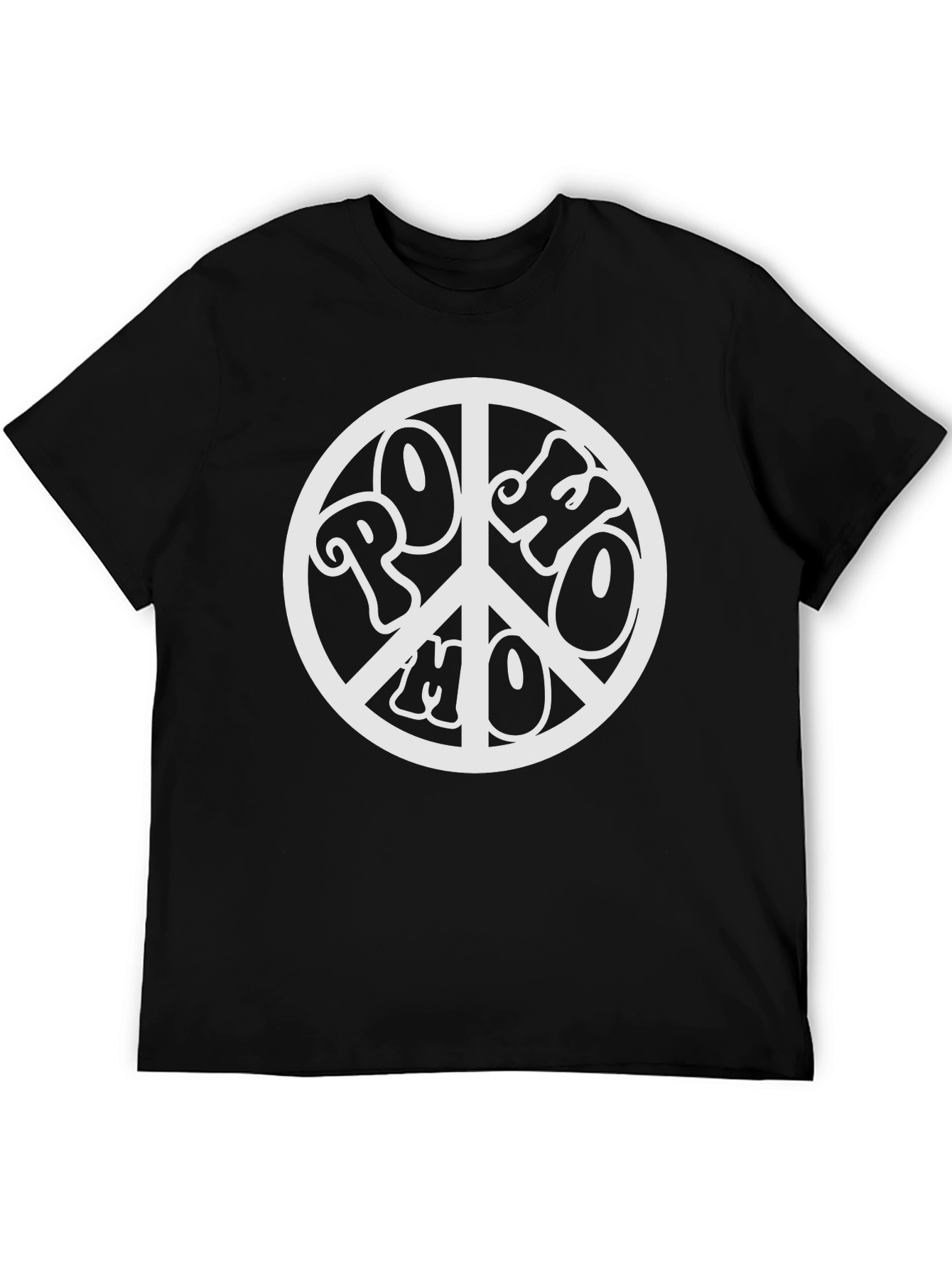 Retro PoHo Peace Sign Black T-Shirt