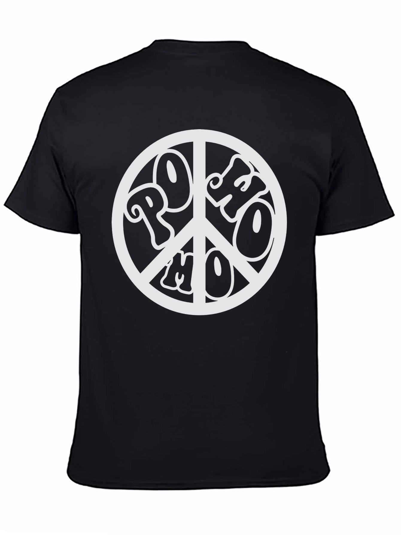 Retro PoHo Peace Sign Black T-Shirt
