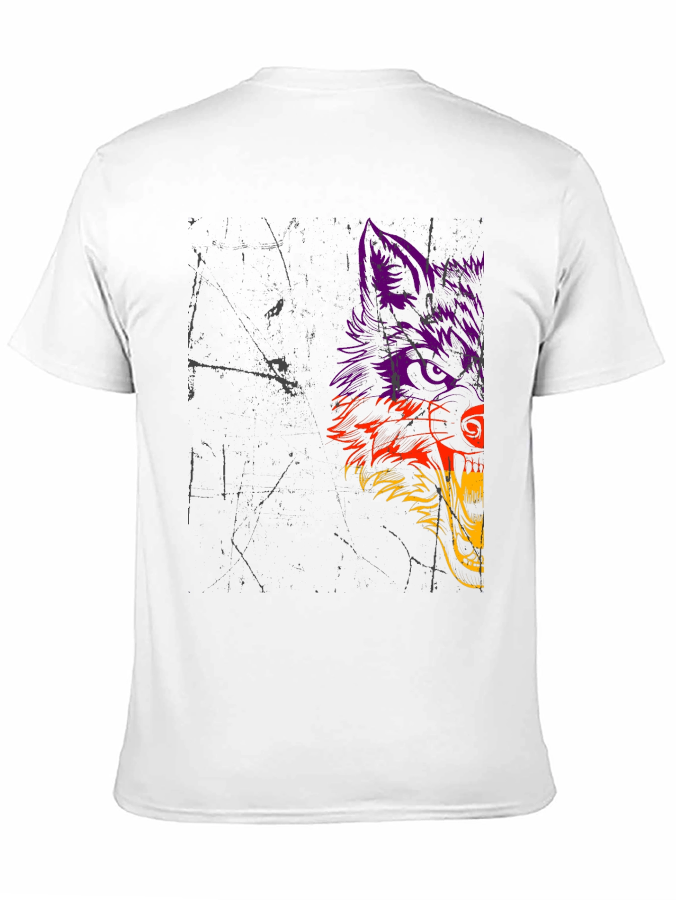 Wolf Graphic Print Black T-Shirt