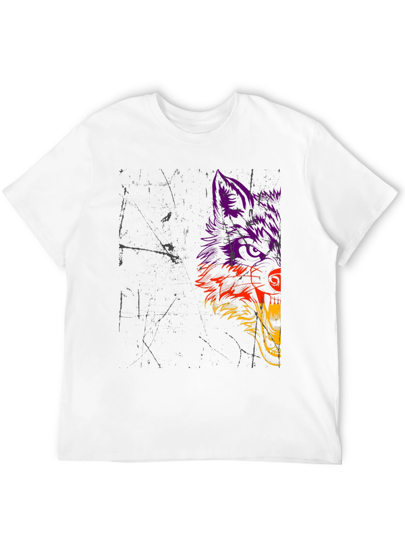 Wolf Graphic Print Black T-Shirt