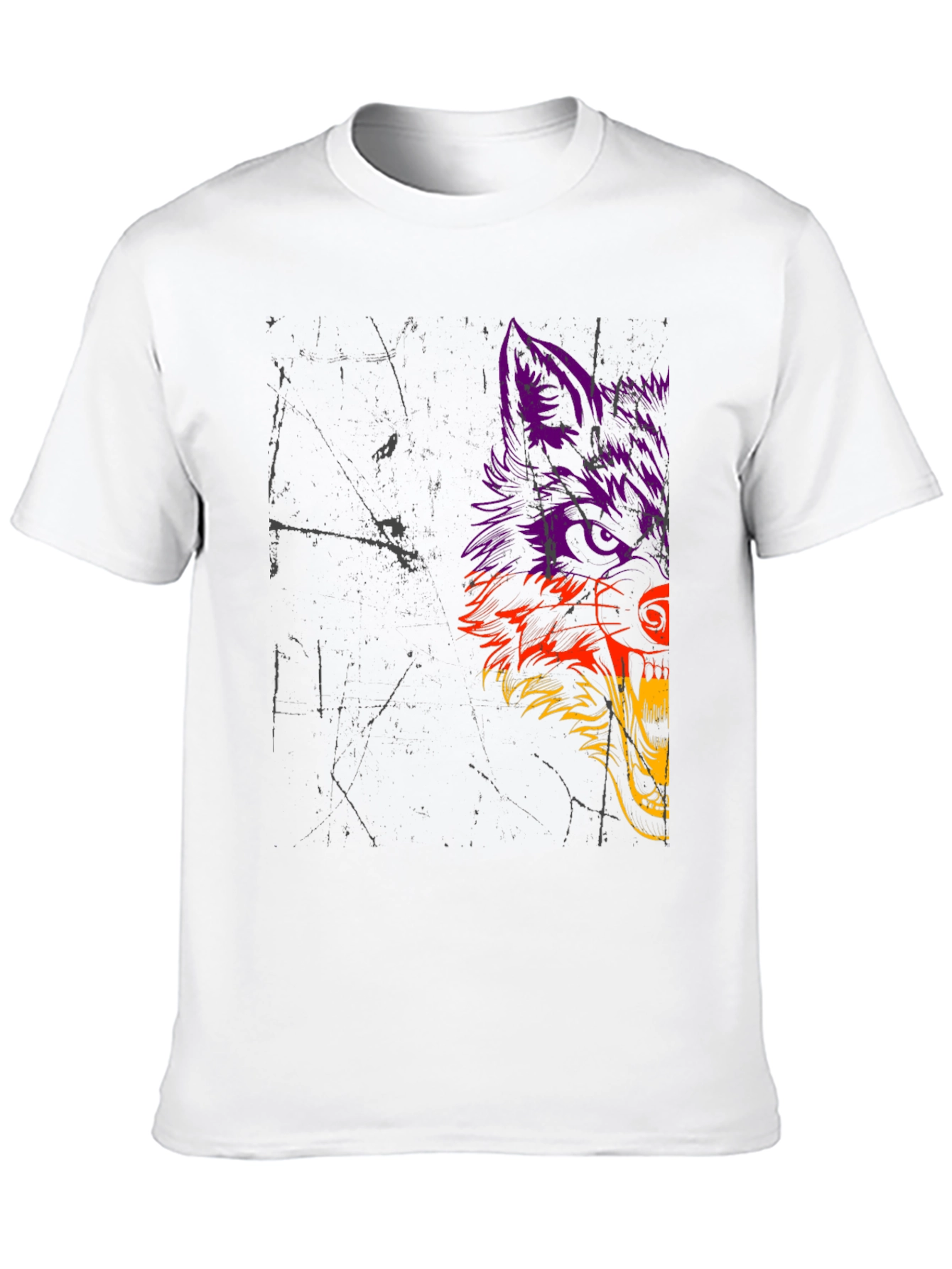 Wolf Graphic Print Black T-Shirt
