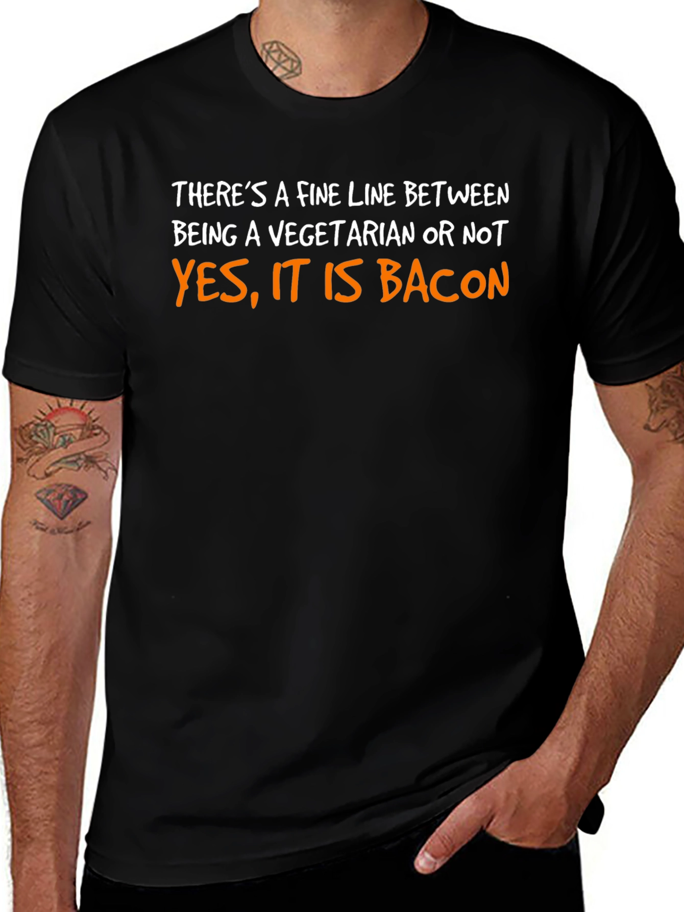 Bacon Lover T-Shirt Vegetarian Funny Saying