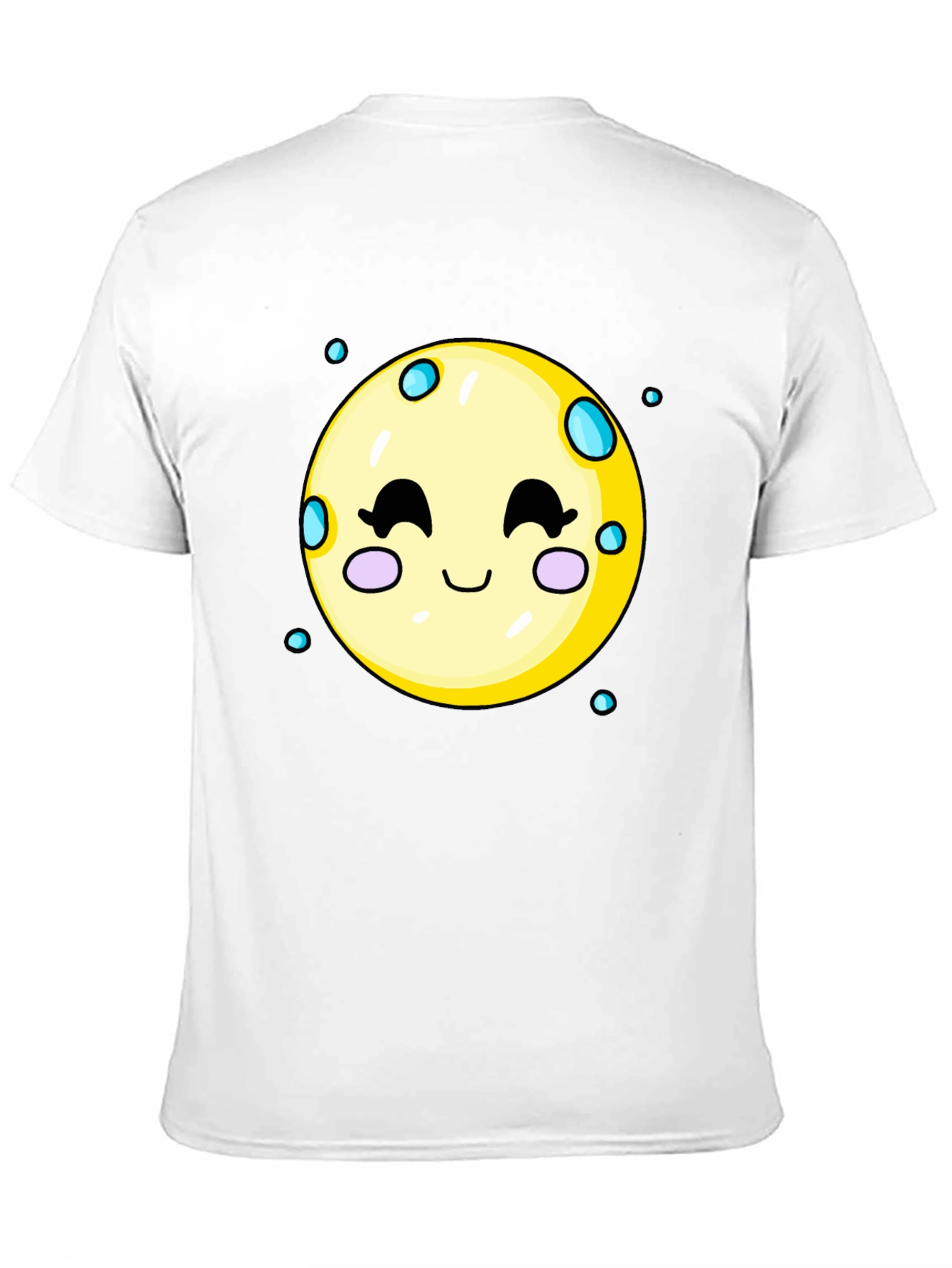 Cute Moon Graphic Tee - Black Cotton T-Shirt