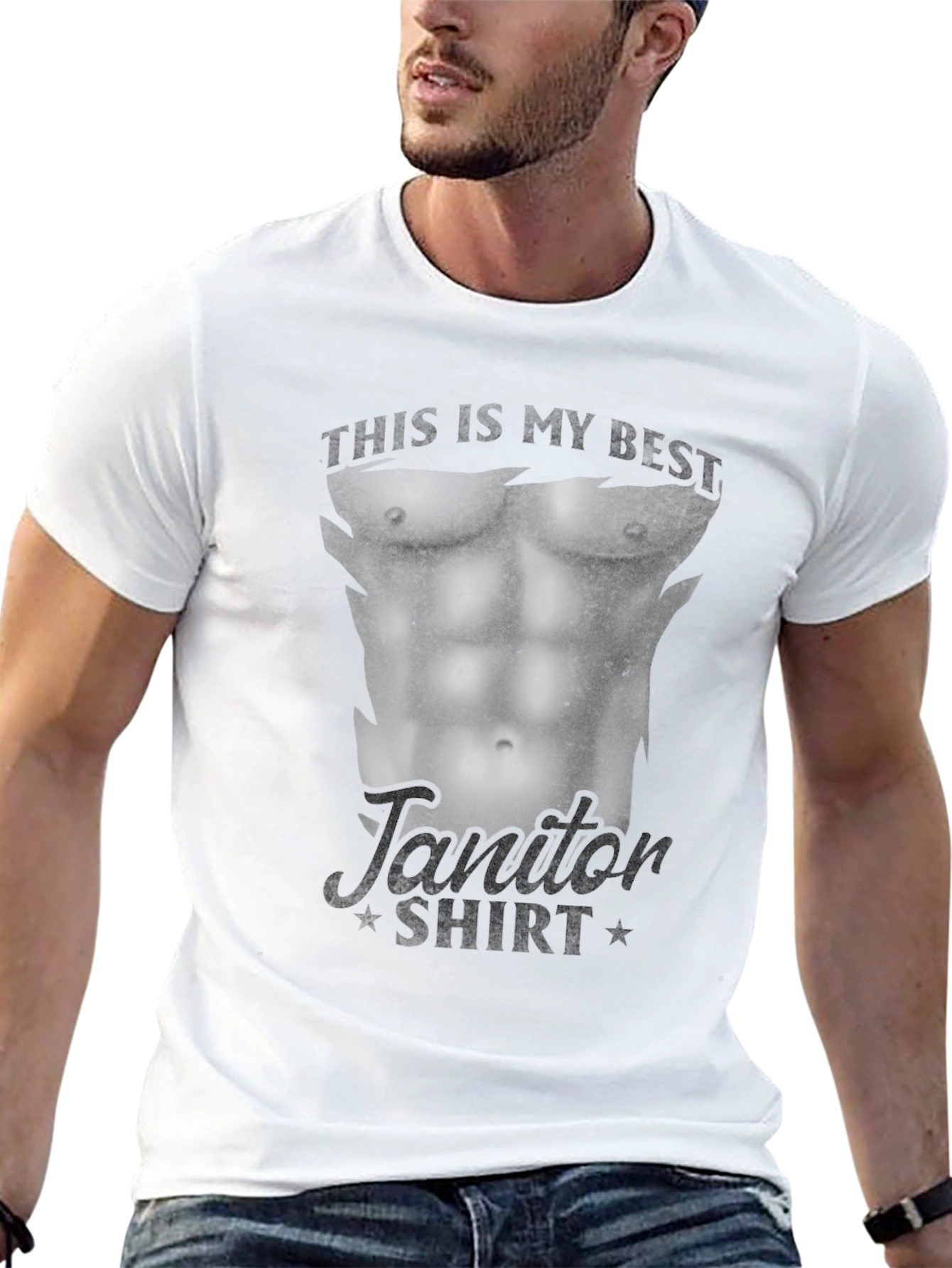 Funny Janitor Muscle Body T-Shirt