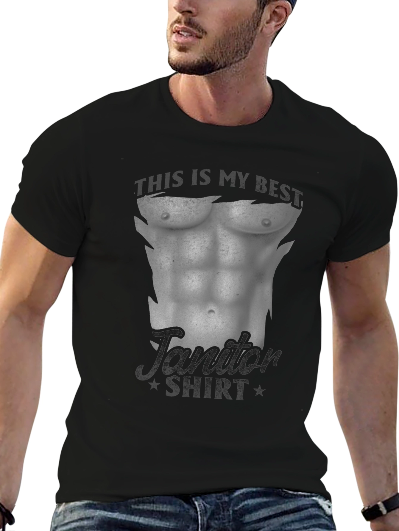 Funny Janitor Muscle Body T-Shirt