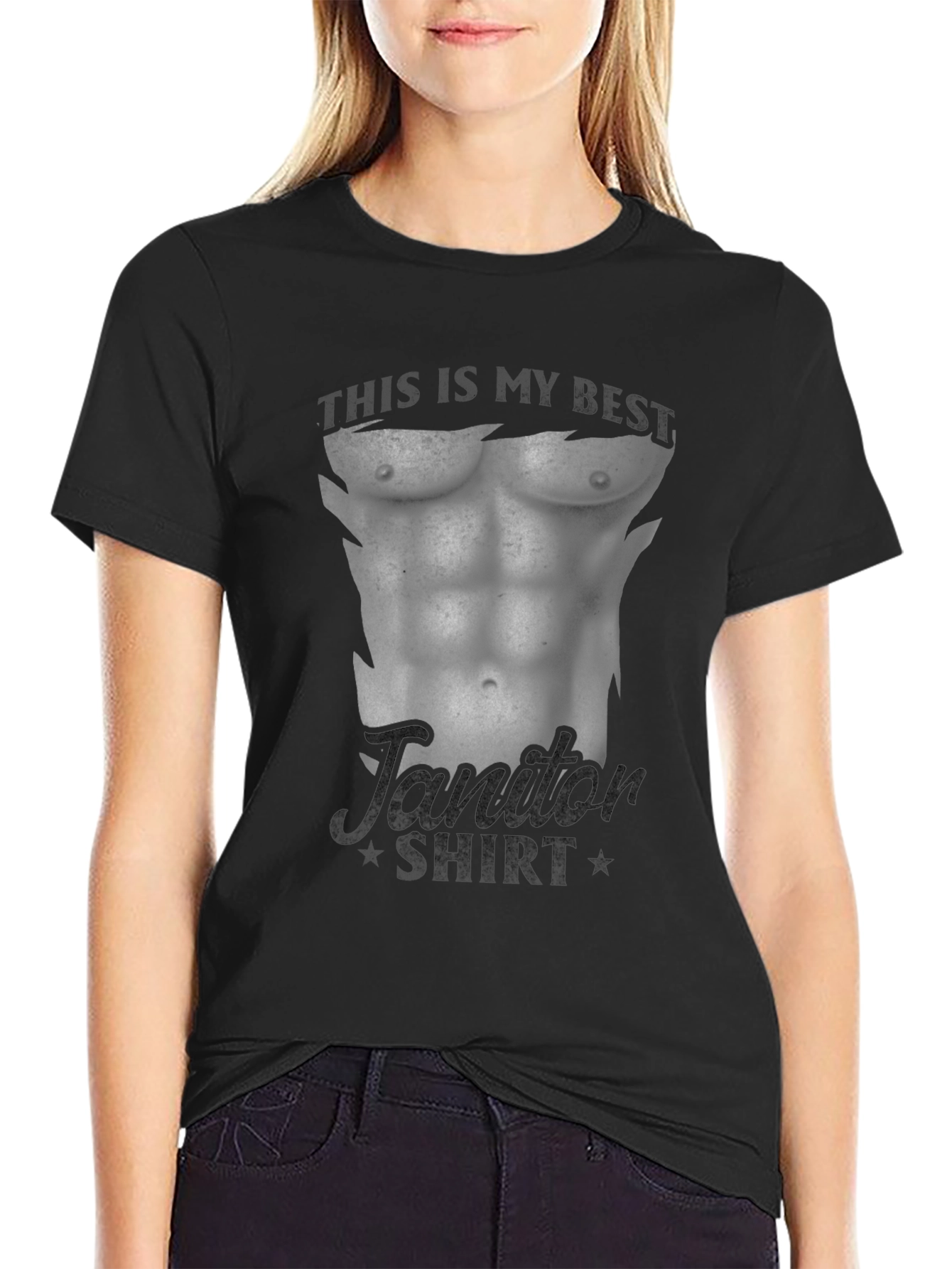 Funny Janitor Muscle Body T-Shirt