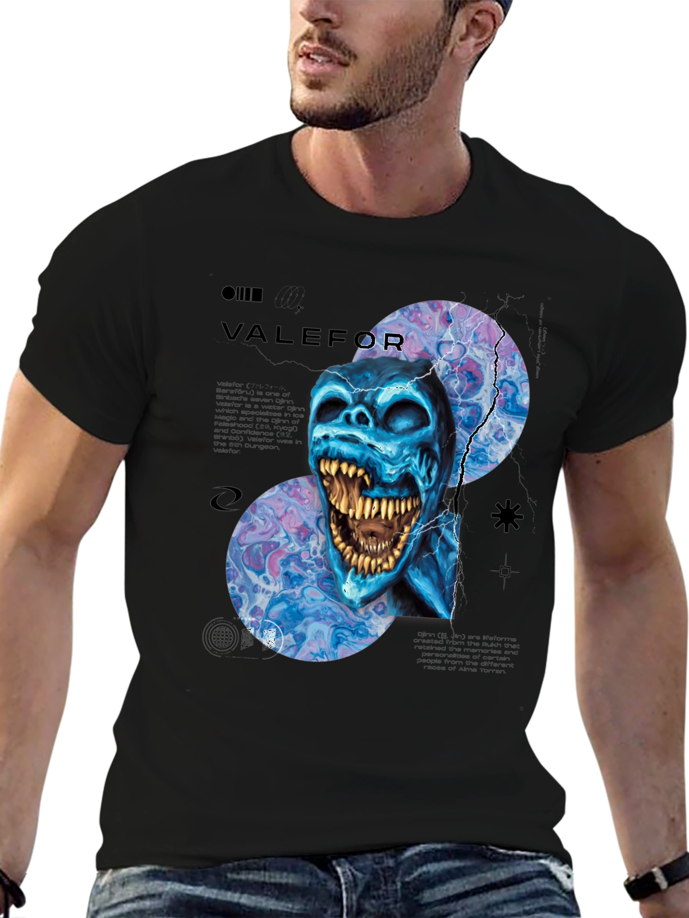 VALEFOR Graphic Print Crew Neck T-Shirt