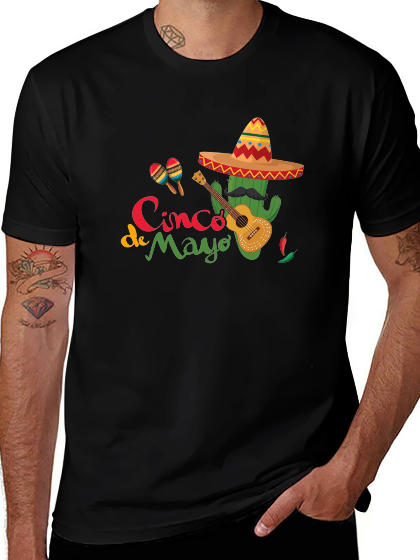 Cinco de Mayo Cactus Guitar T-Shirt