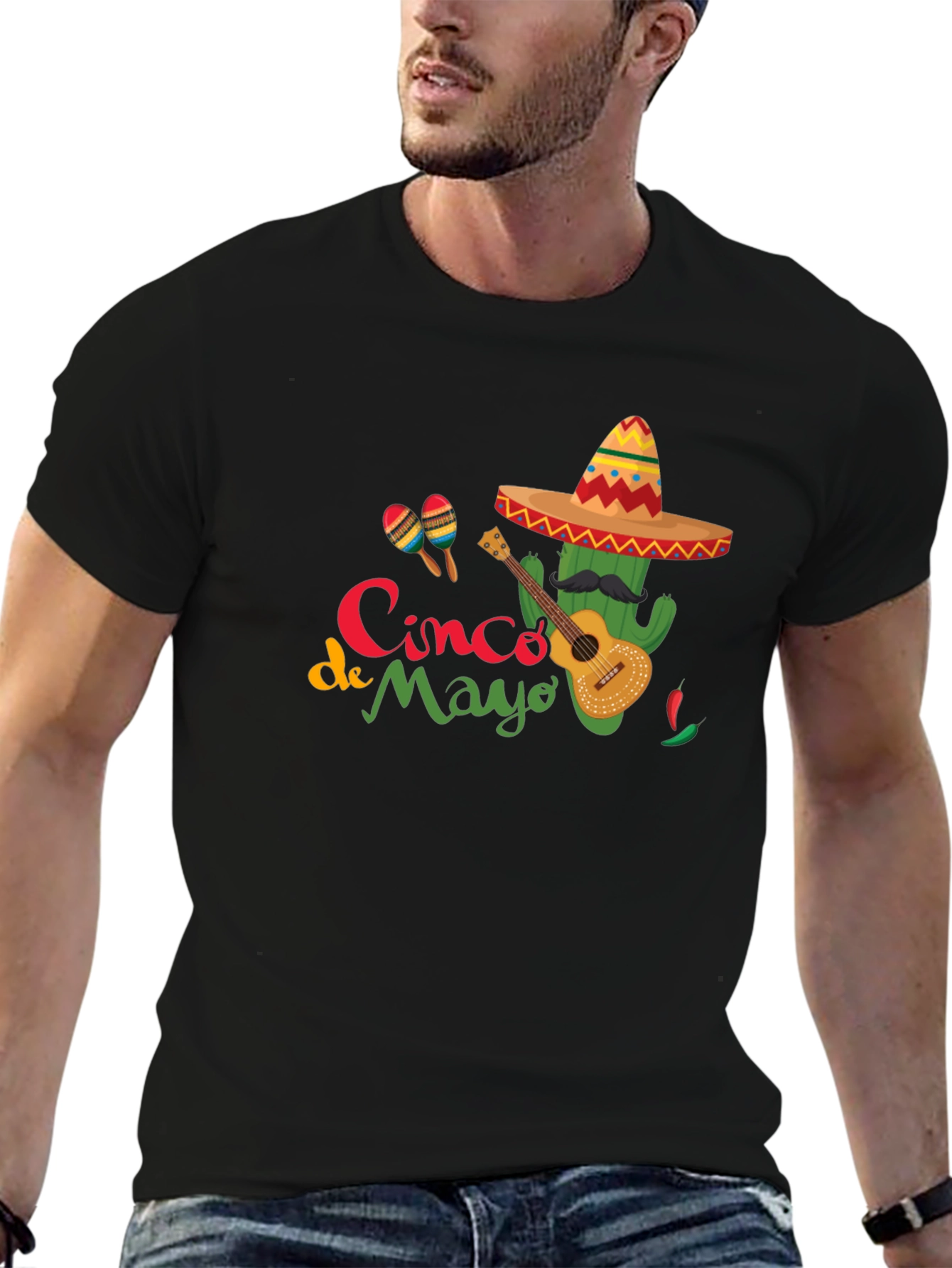Cinco de Mayo Cactus Guitar T-Shirt