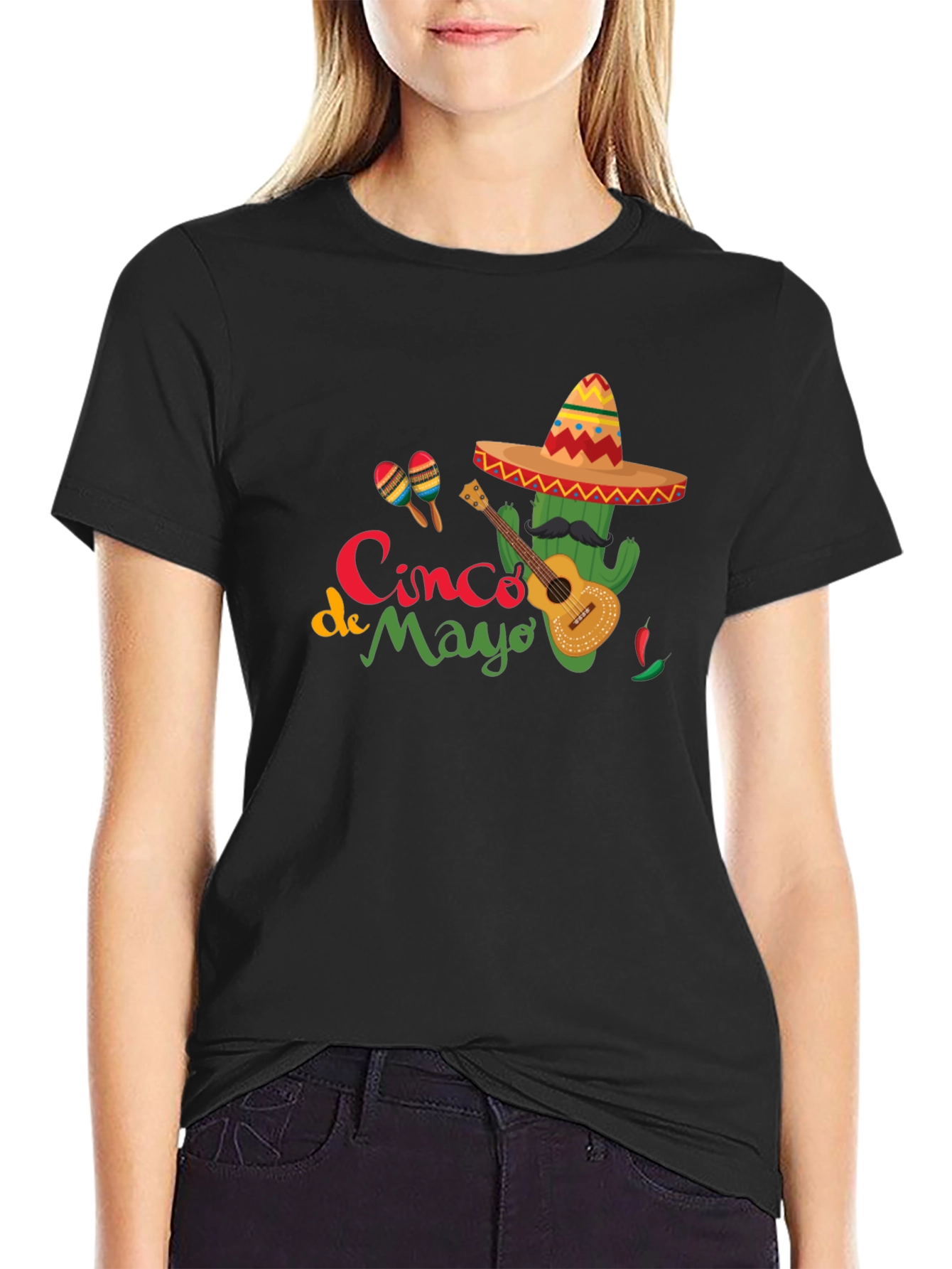 Cinco de Mayo Cactus Guitar T-Shirt