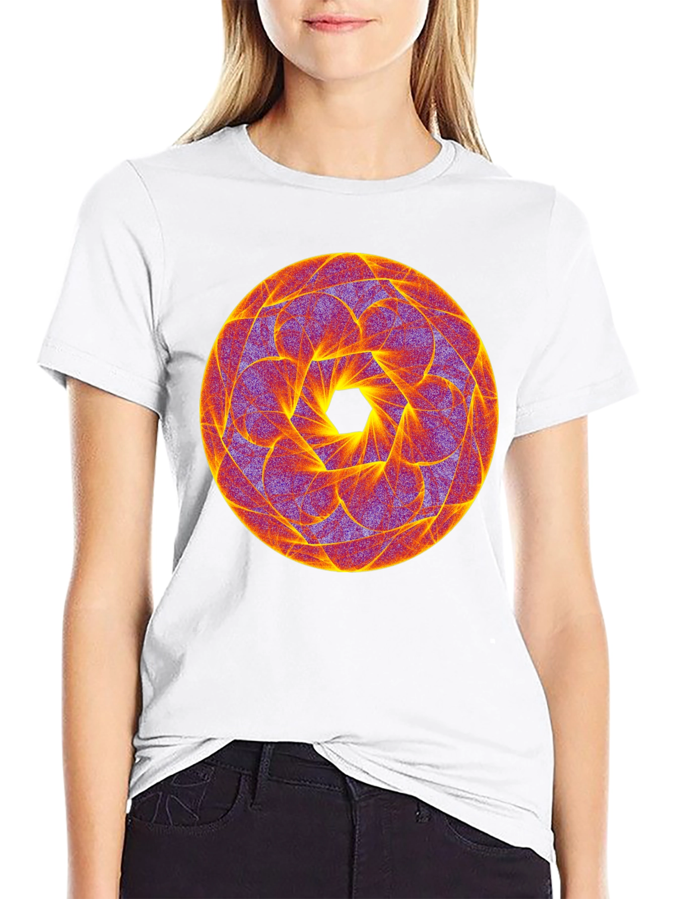 Geometric Mandala Tee - Psychedelic Style