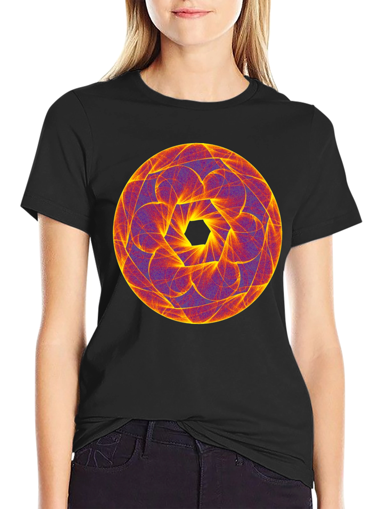 Geometric Mandala Tee - Psychedelic Style