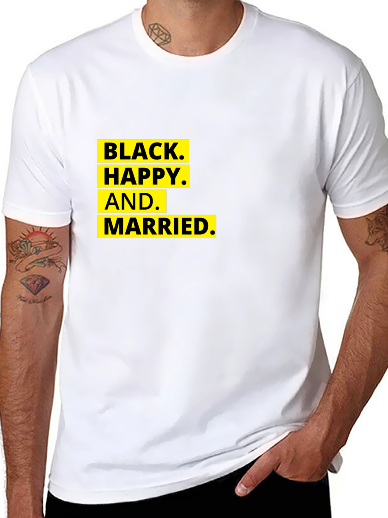 Black Happy and Married - Graphic T-Shirt