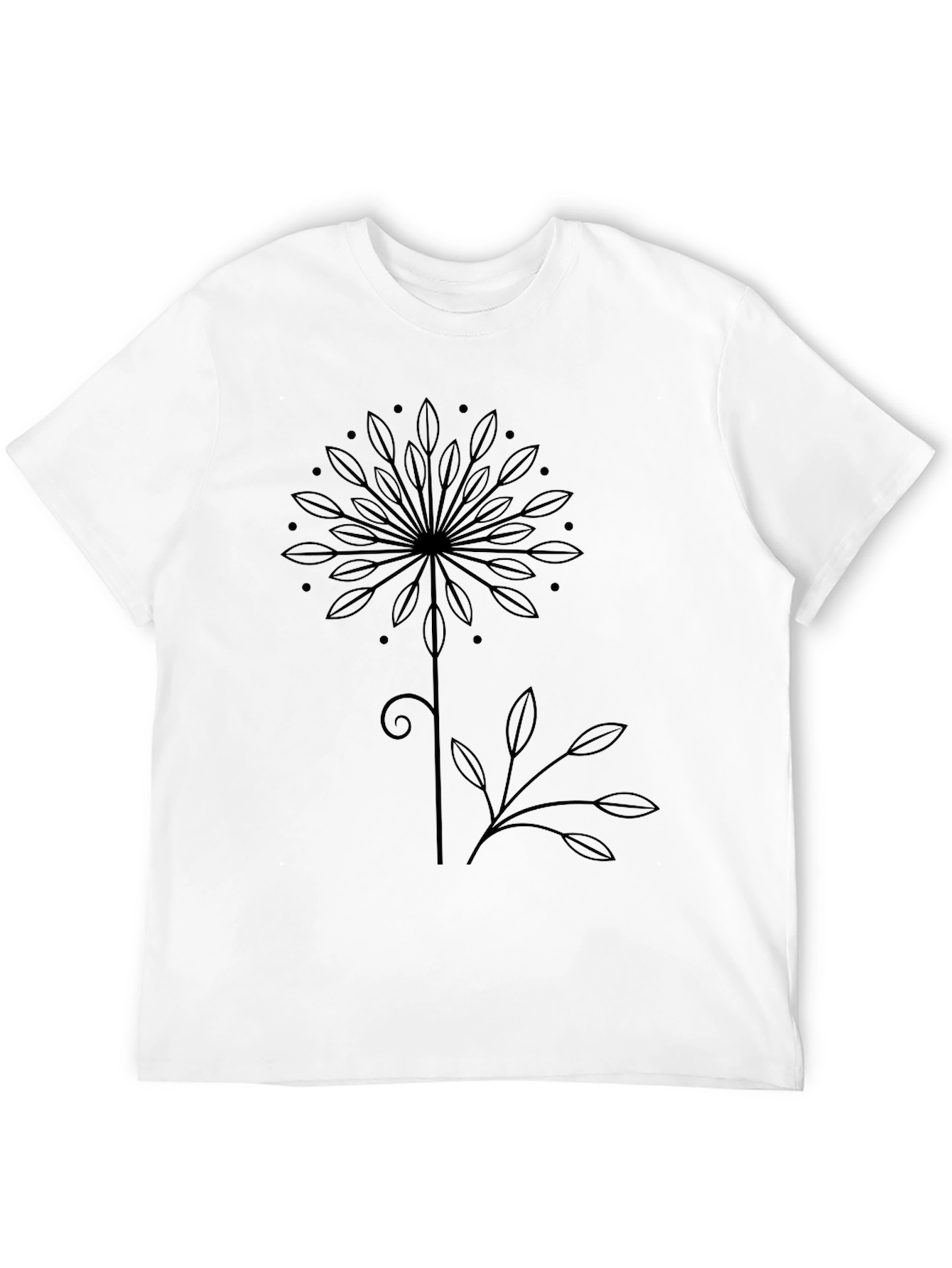 Modern Floral Graphic Tee - Black Unisex T-Shirt