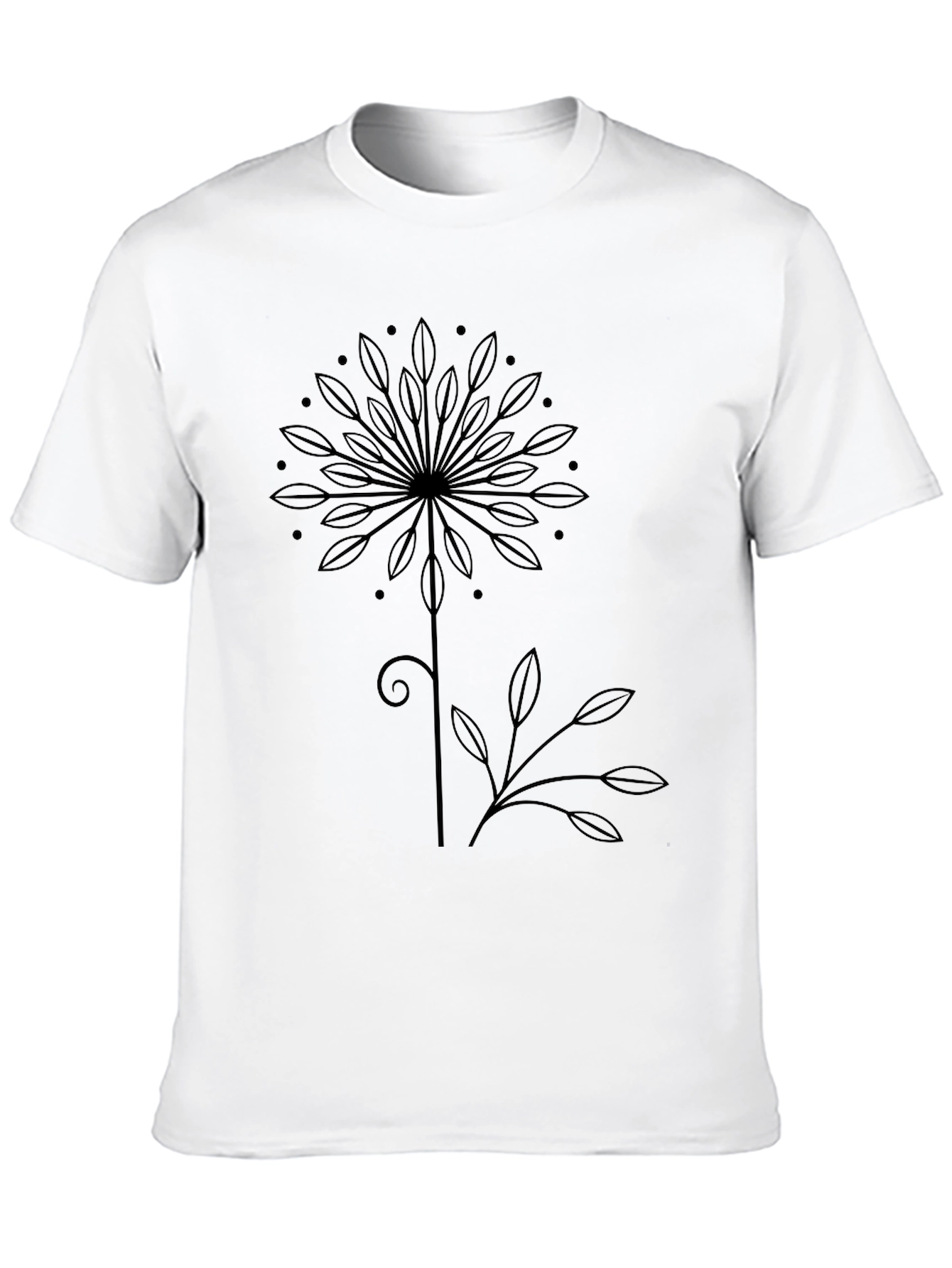 Modern Floral Graphic Tee - Black Unisex T-Shirt