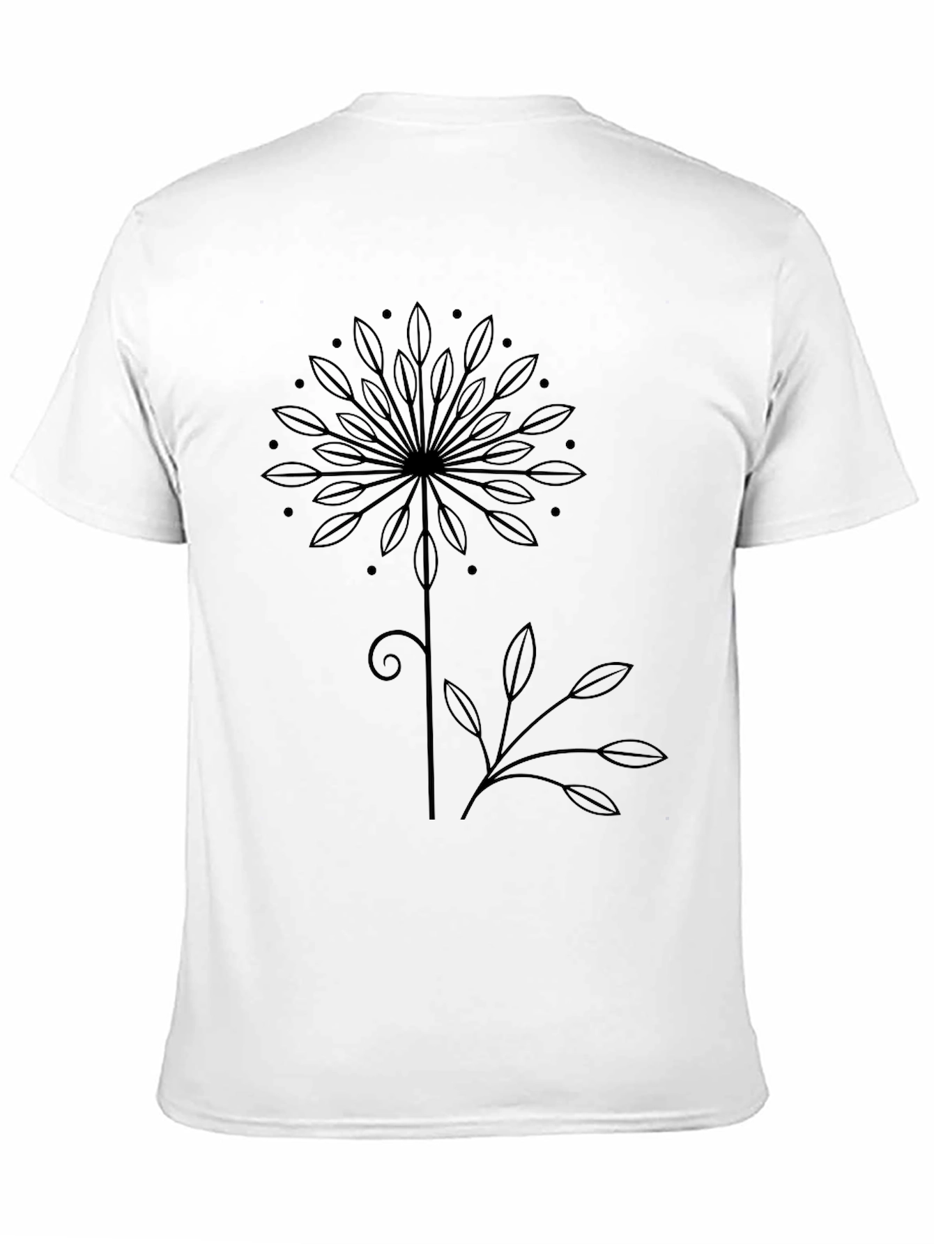Modern Floral Graphic Tee - Black Unisex T-Shirt
