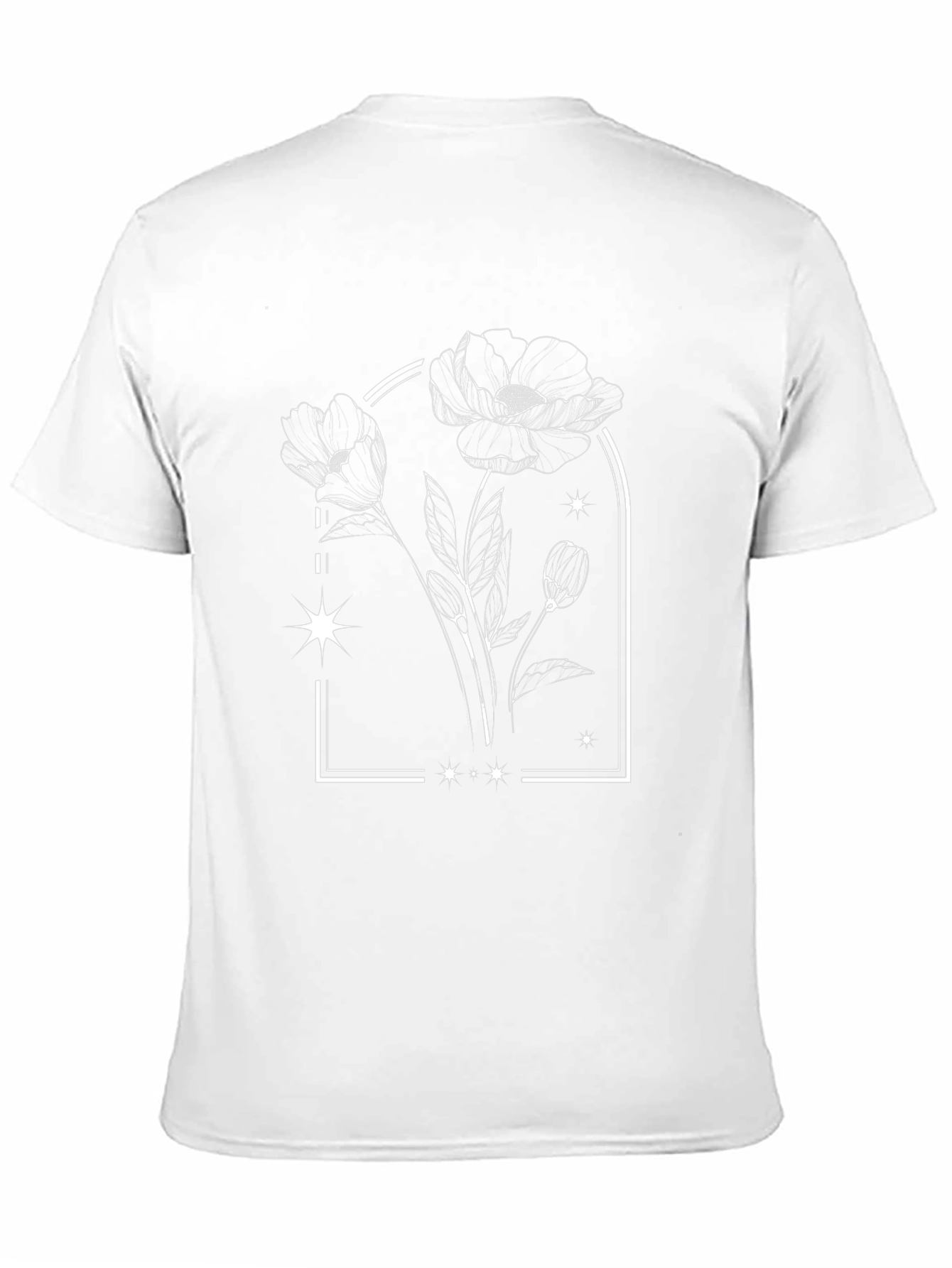 Floral Design Black T-Shirt