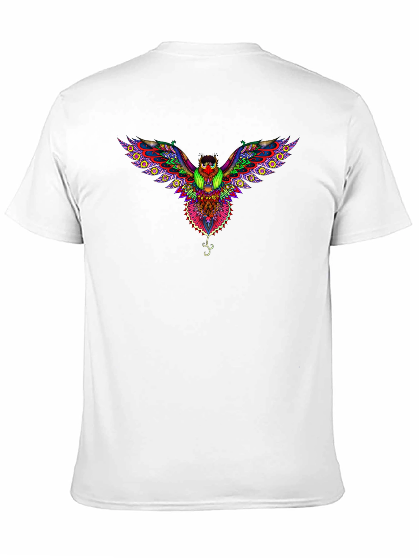 Psychedelic Owl Graphic Tee - Black Cotton T-Shirt