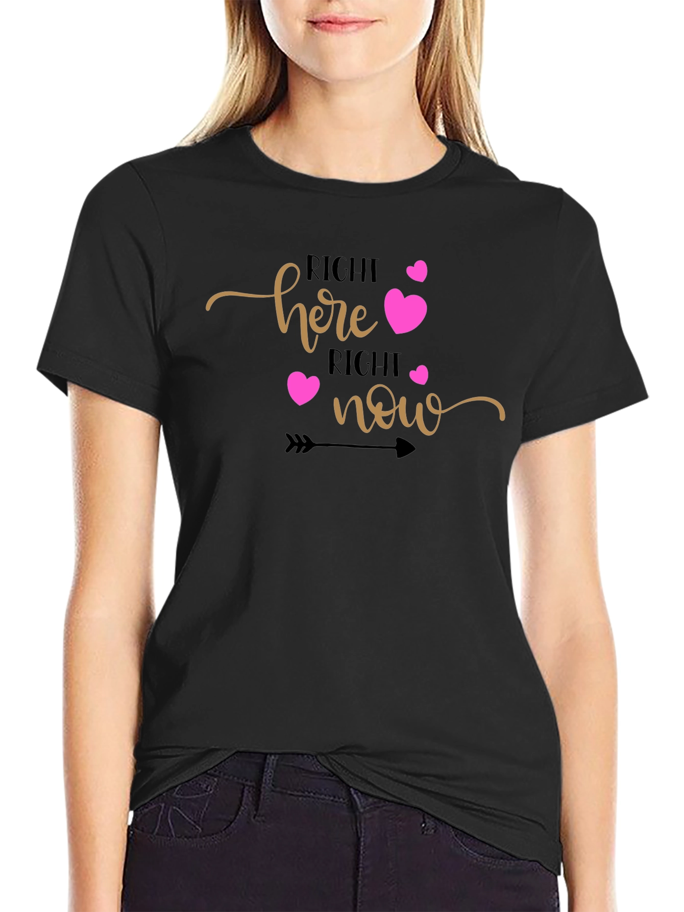 Right Here Right Now Graphic Tee - Black