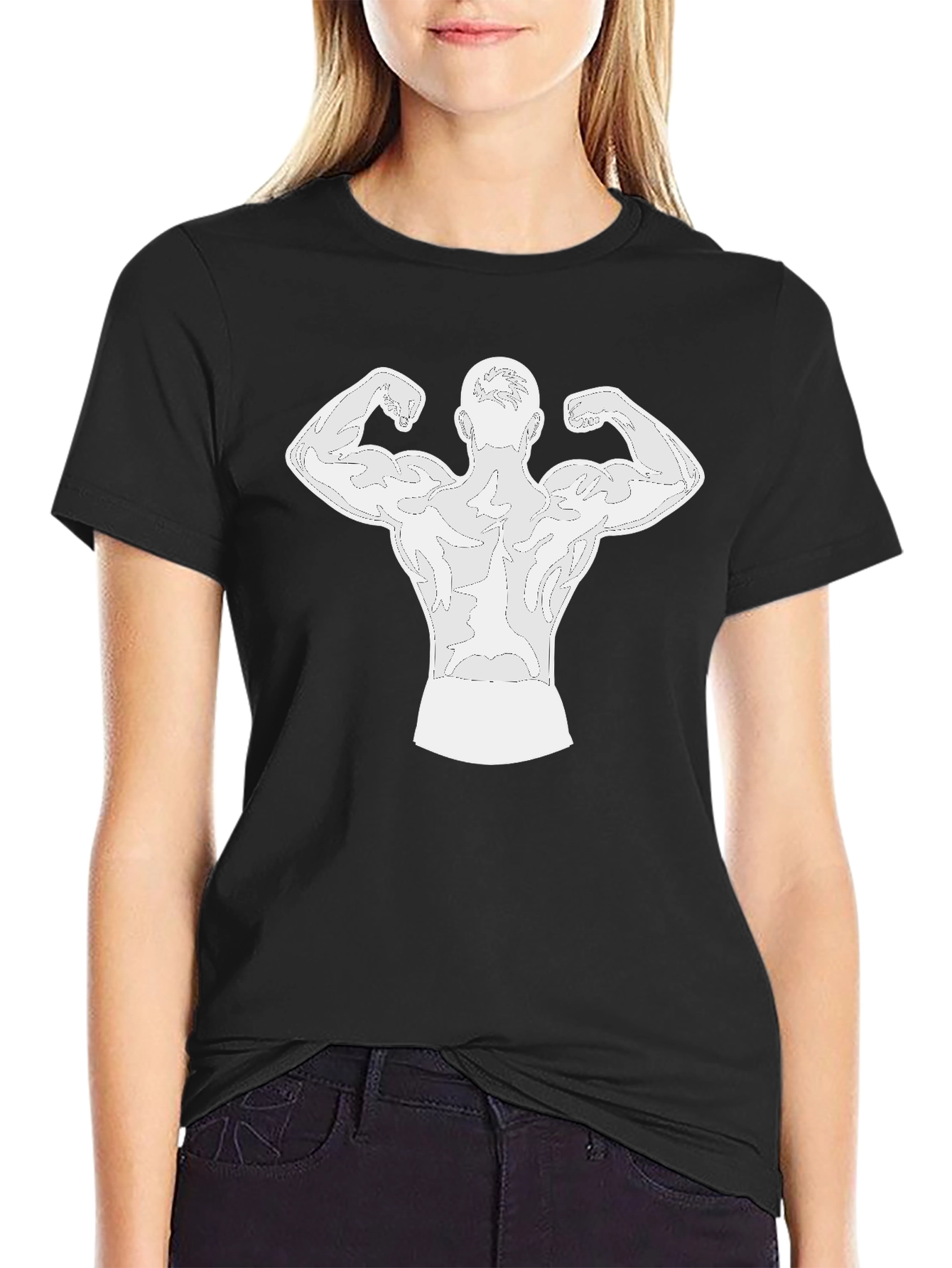 Muscle Man Back Print Graphic Tee
