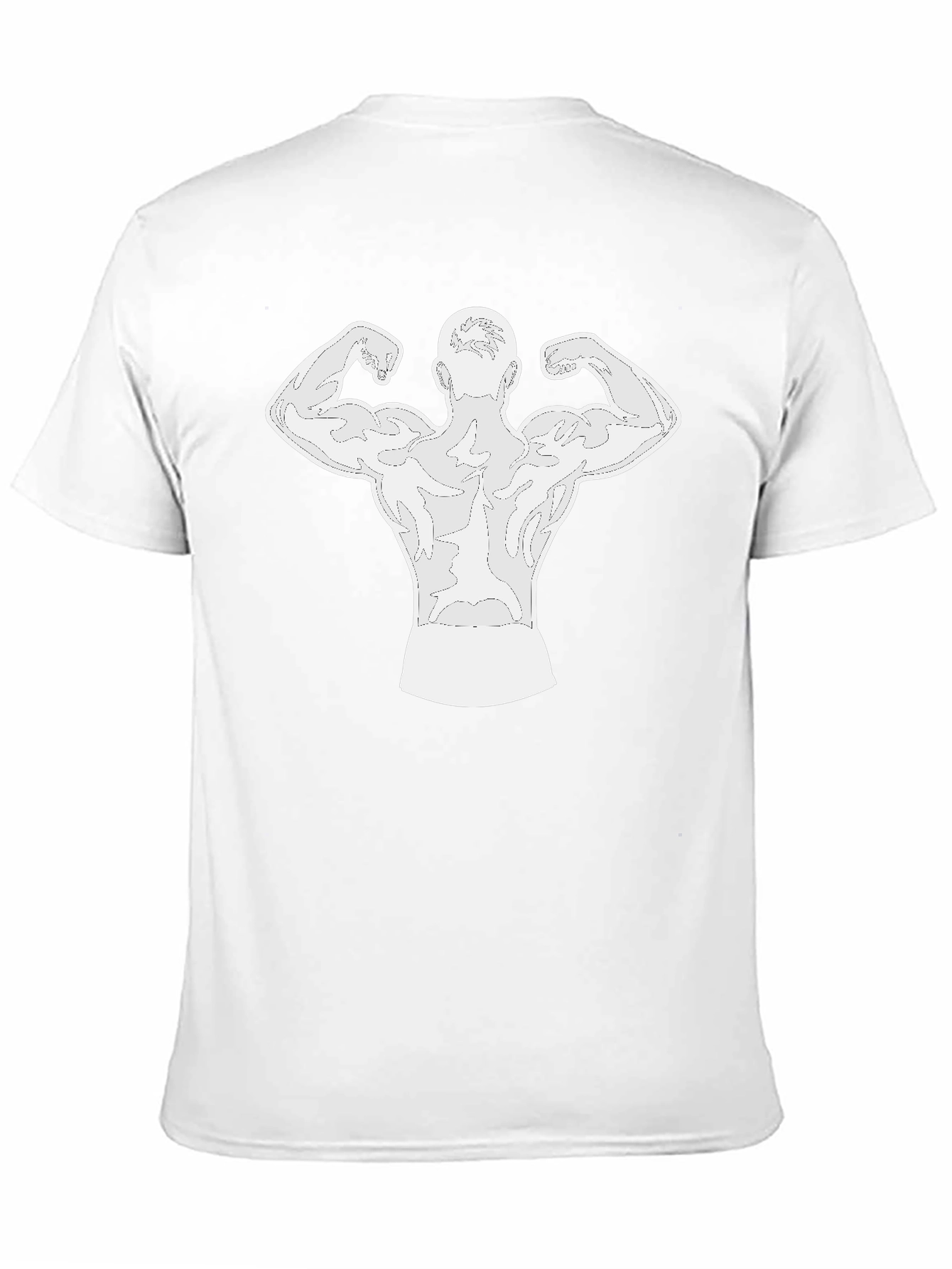 Muscle Man Back Print Graphic Tee