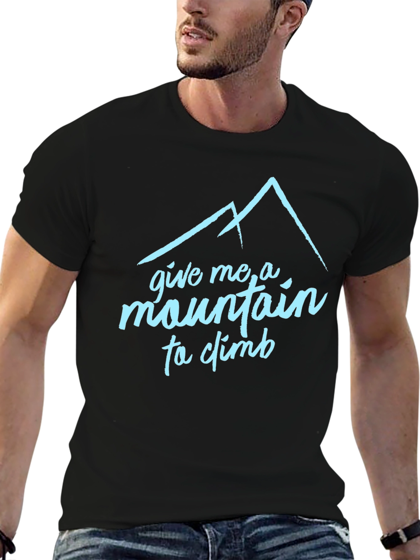 Mountain Climb Graphic Tee - Black Cotton Shirt