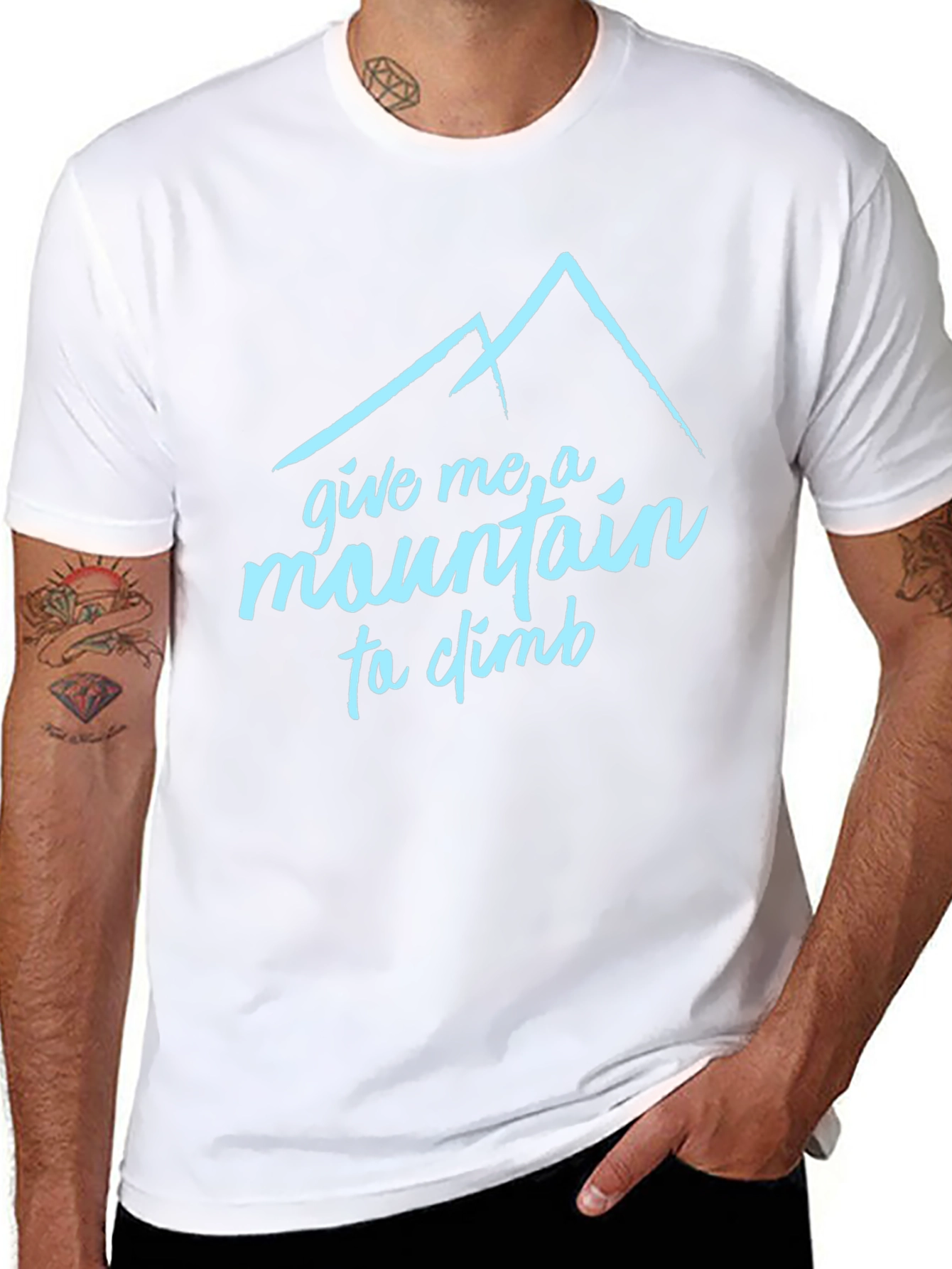 Mountain Climb Graphic Tee - Black Cotton Shirt