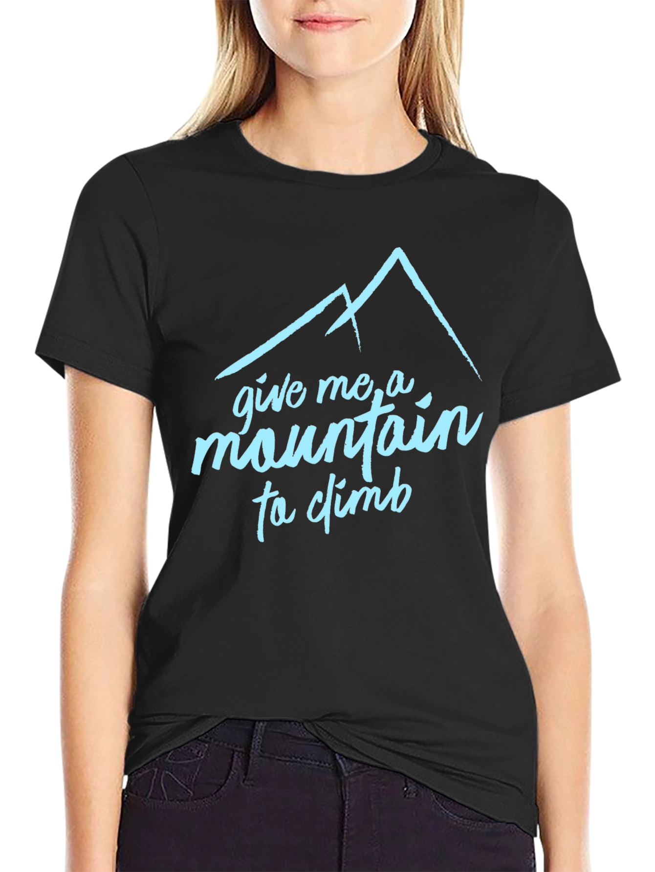Mountain Climb Graphic Tee - Black Cotton Shirt