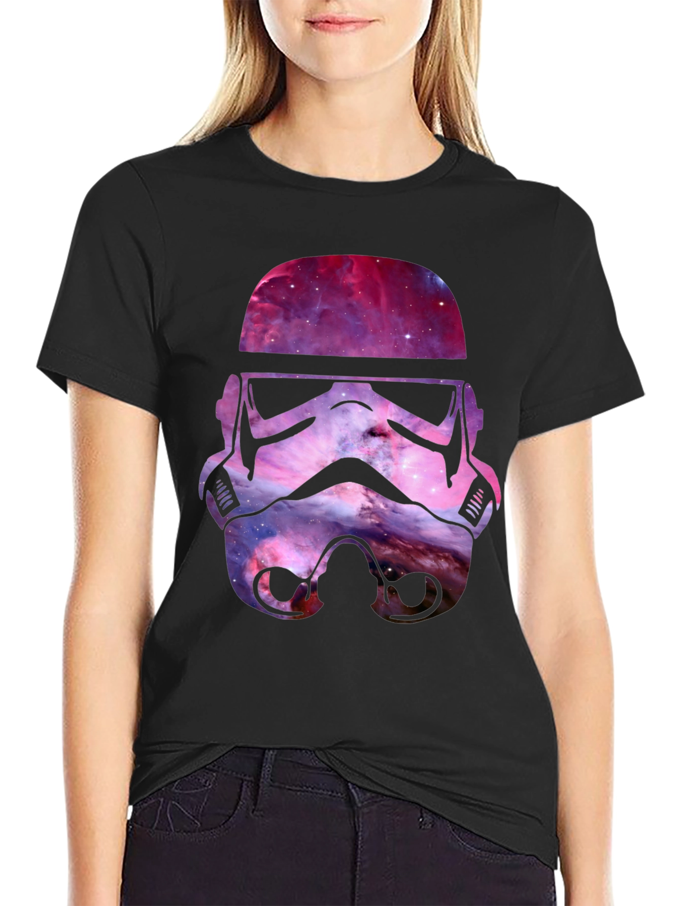 Galaxy Stormtrooper Helmet Graphic T-Shirt
