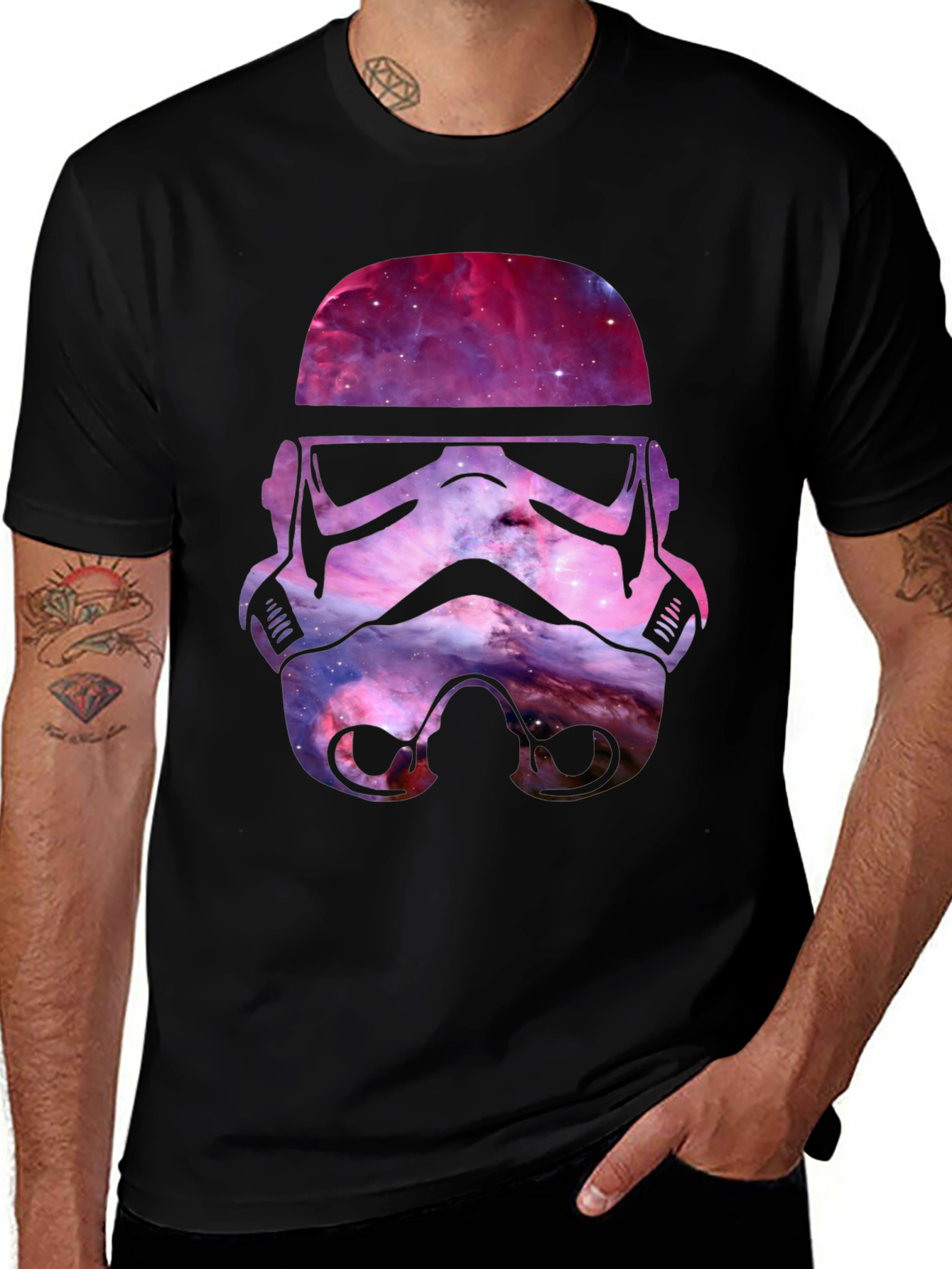 Galaxy Stormtrooper Helmet Graphic T-Shirt