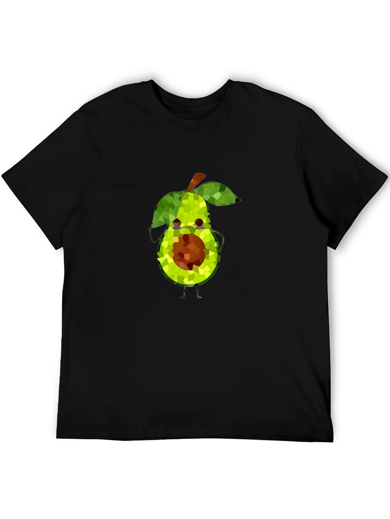 Avocado Mosaic Black T-Shirt - Funky Fruit Tee