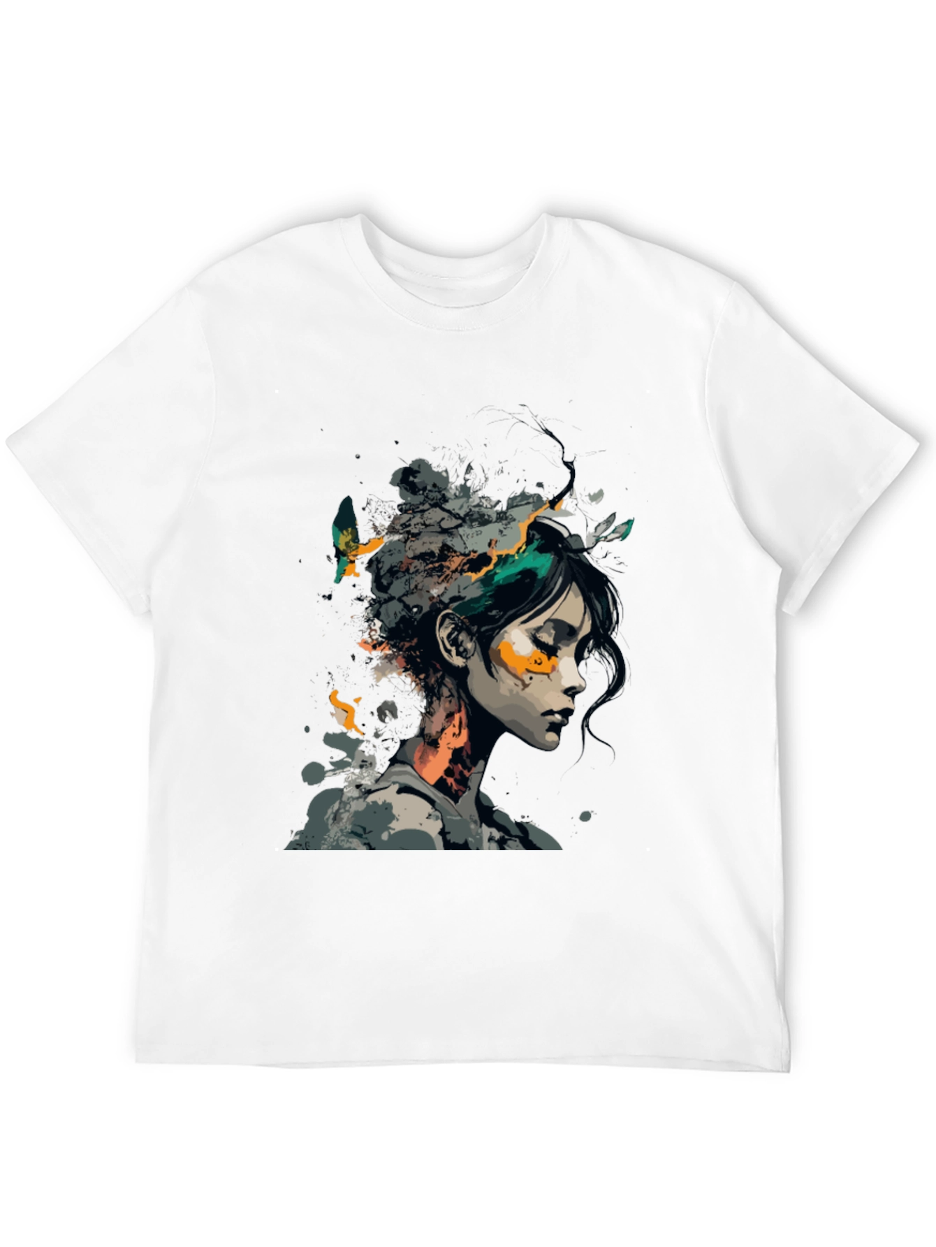 Artistic Woman Graphic Black T-Shirt