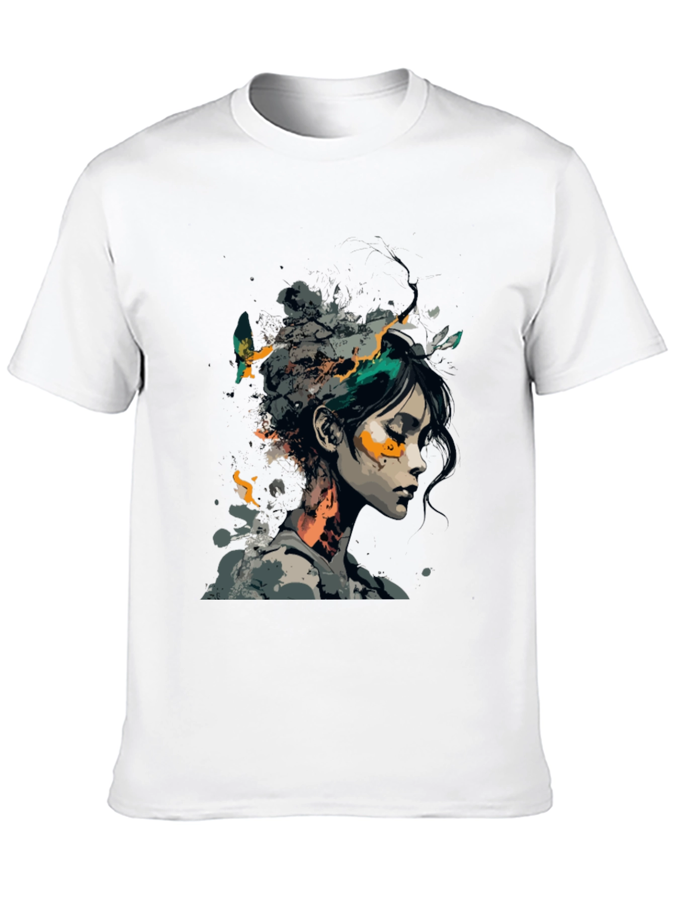 Artistic Woman Graphic Black T-Shirt