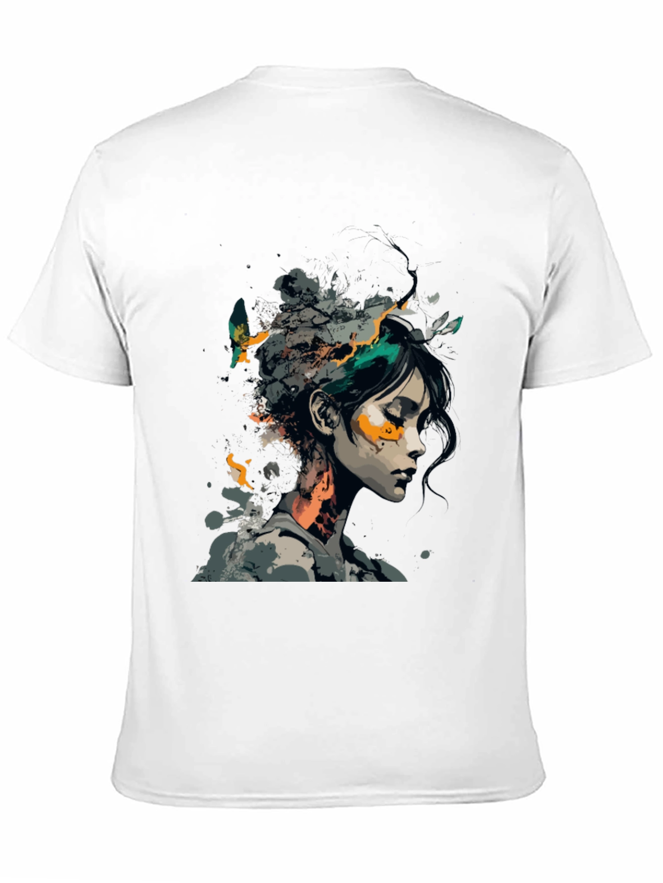 Artistic Woman Graphic Black T-Shirt