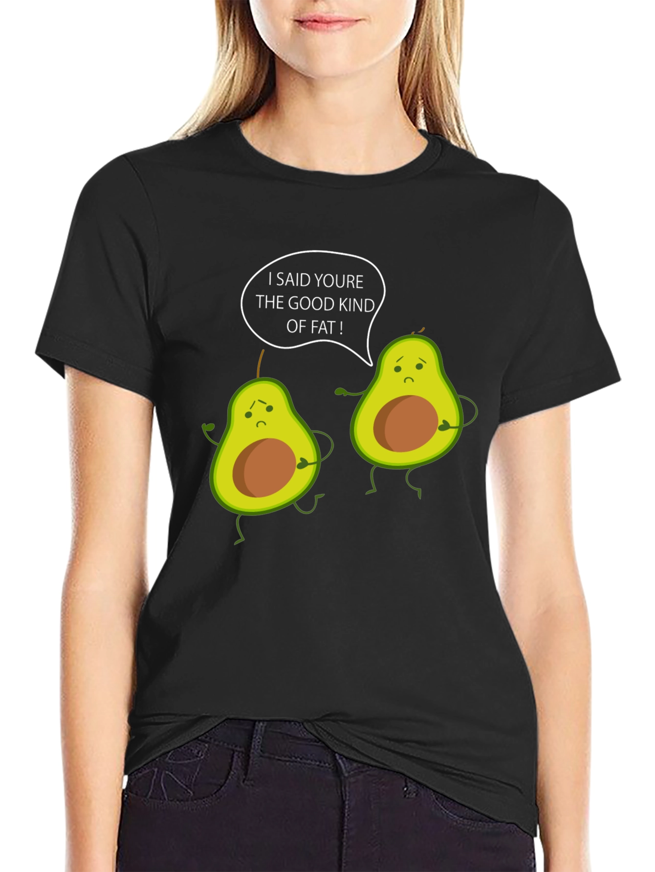 Funny Avocado Good Kind of Fat Graphic T-Shirt